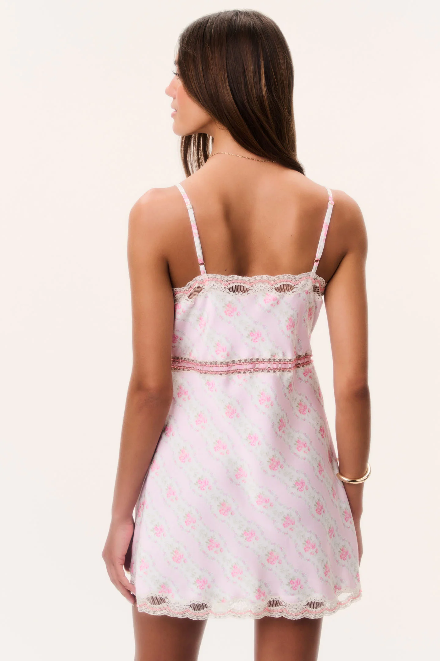 Nicoli Floral Satin Mini Slip Dress