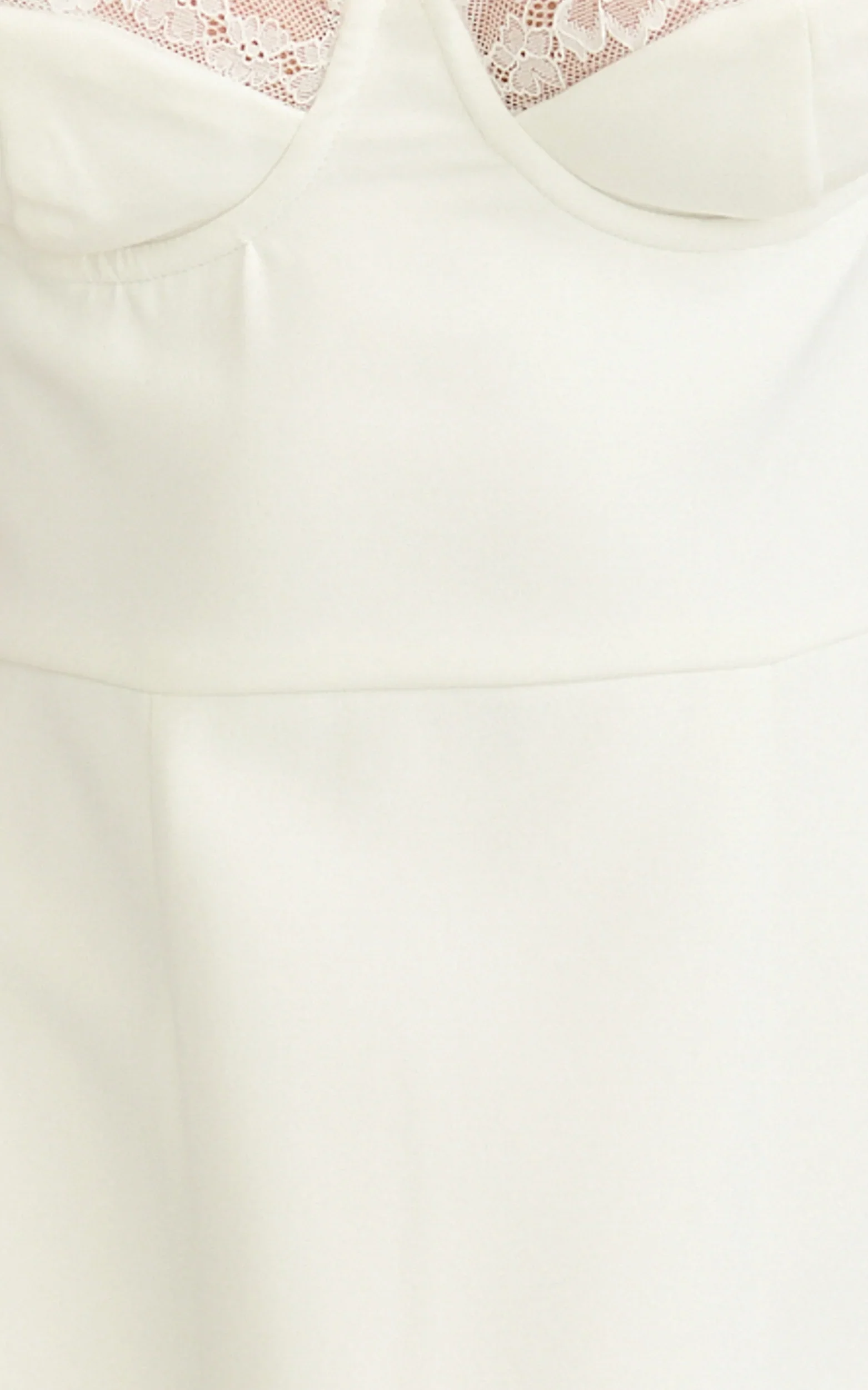 Benson Mini Dress - Sweetheart Fit And Flare Tulip Dress in Off White - luluinthesky