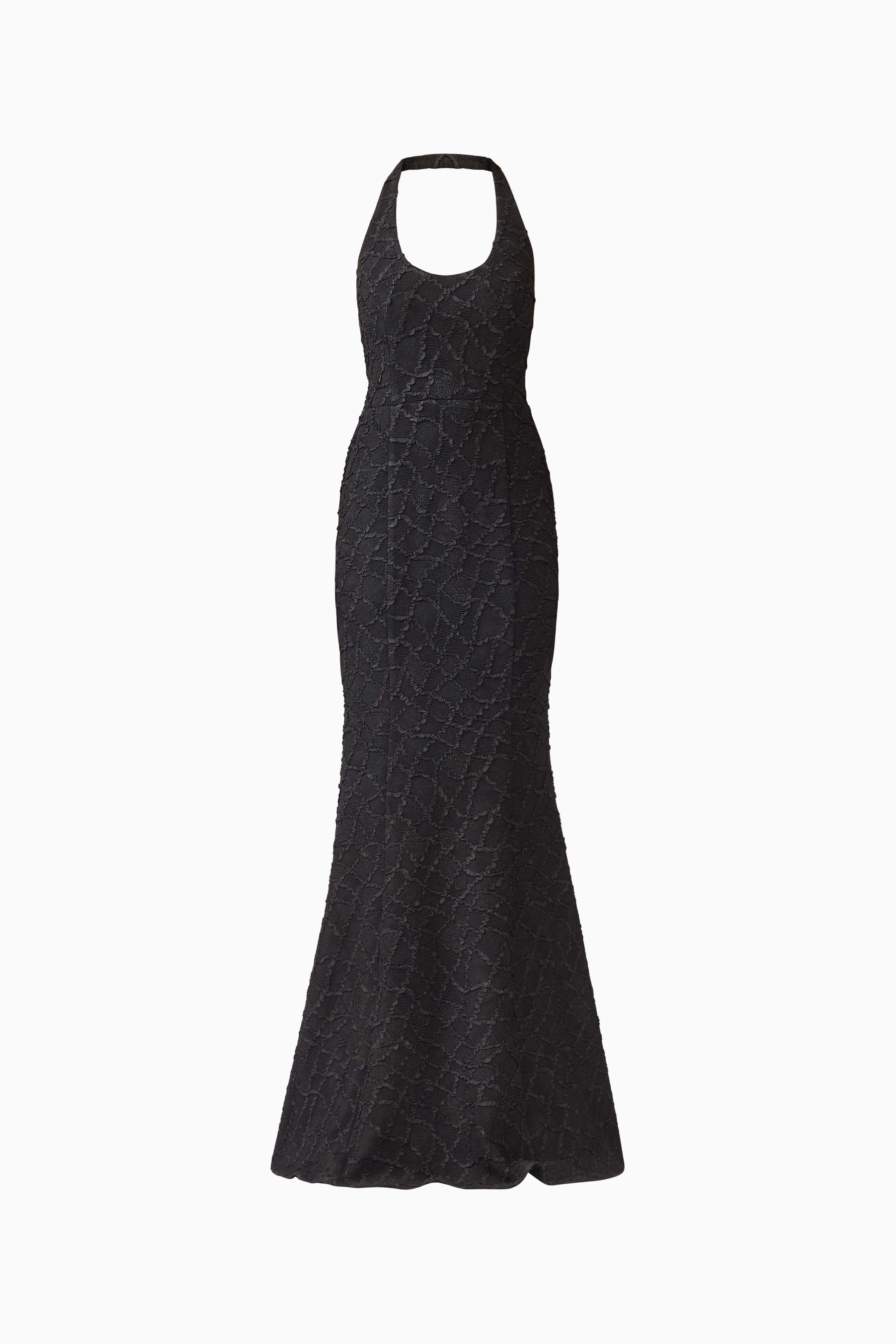 Alexandra Halter Gown Dress in Black