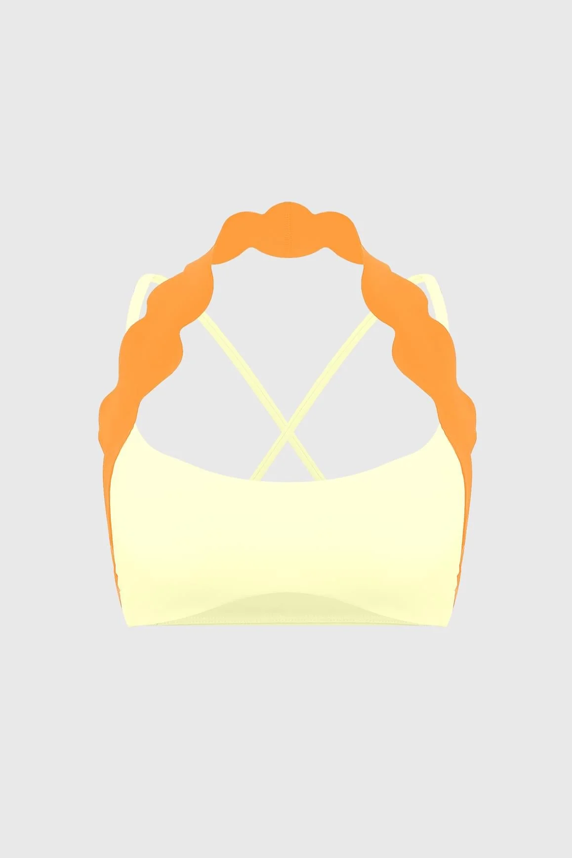 Scallop-Halter Contrast Bra