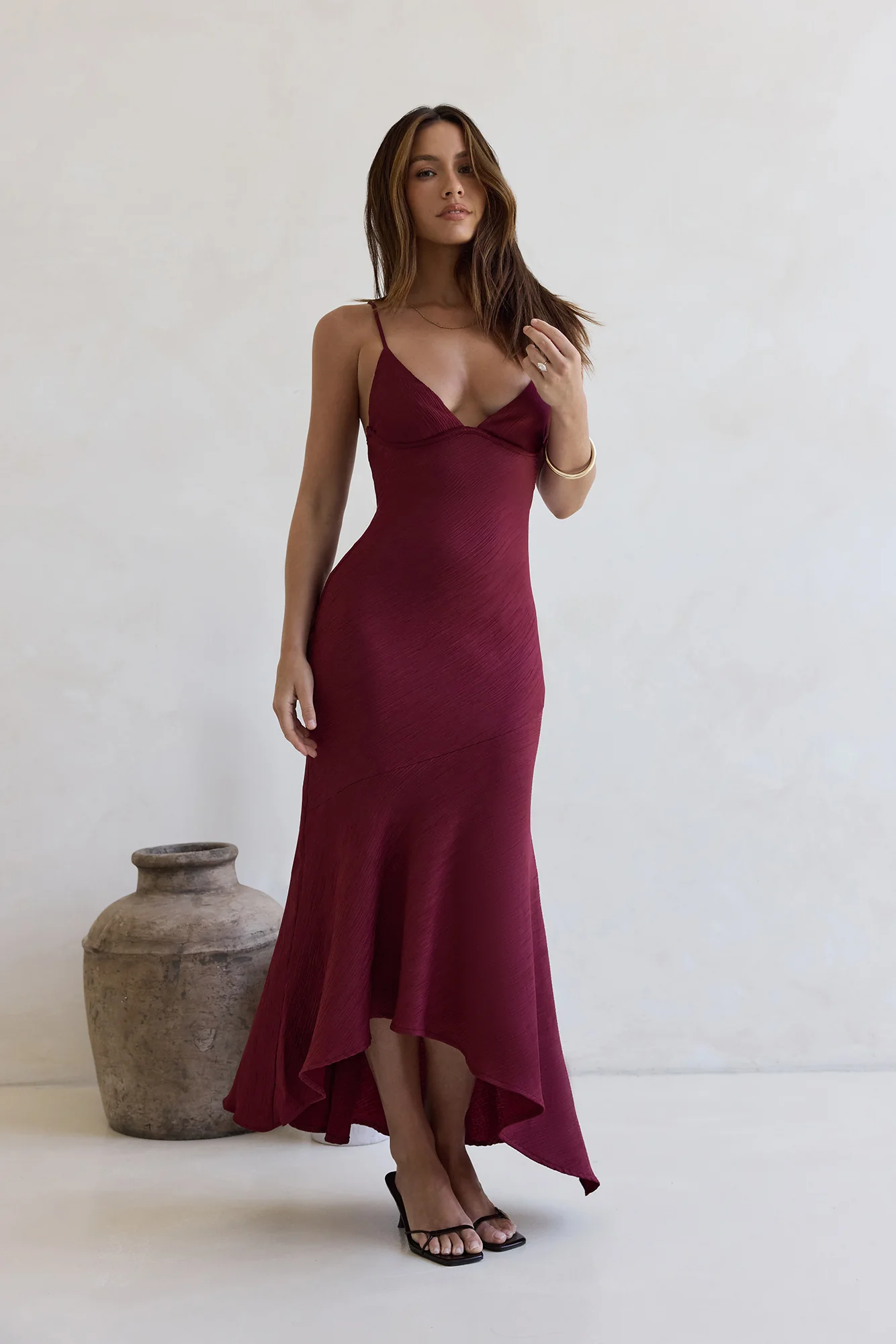 Moving Moments Maxi Dress Burgundy - luluinthesky