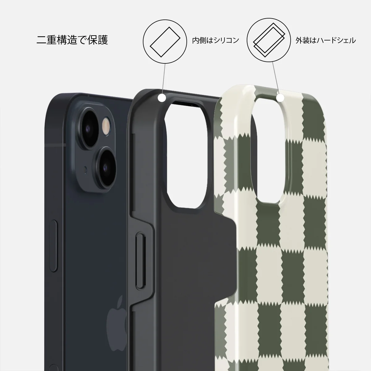 Retro Grid - iPhone 15 Plus ケース