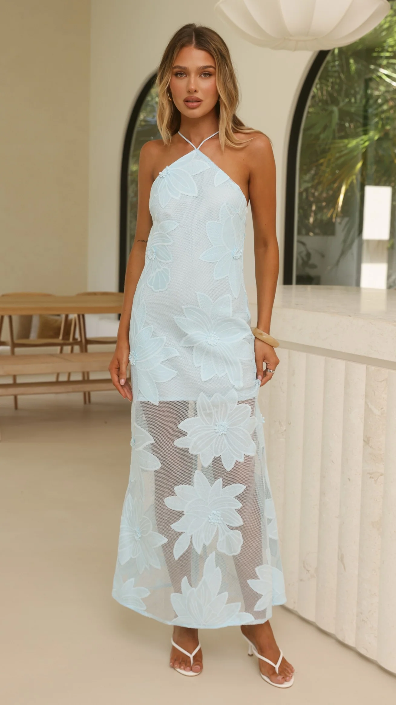 Colette Lace Maxi Dress - Baby Blue