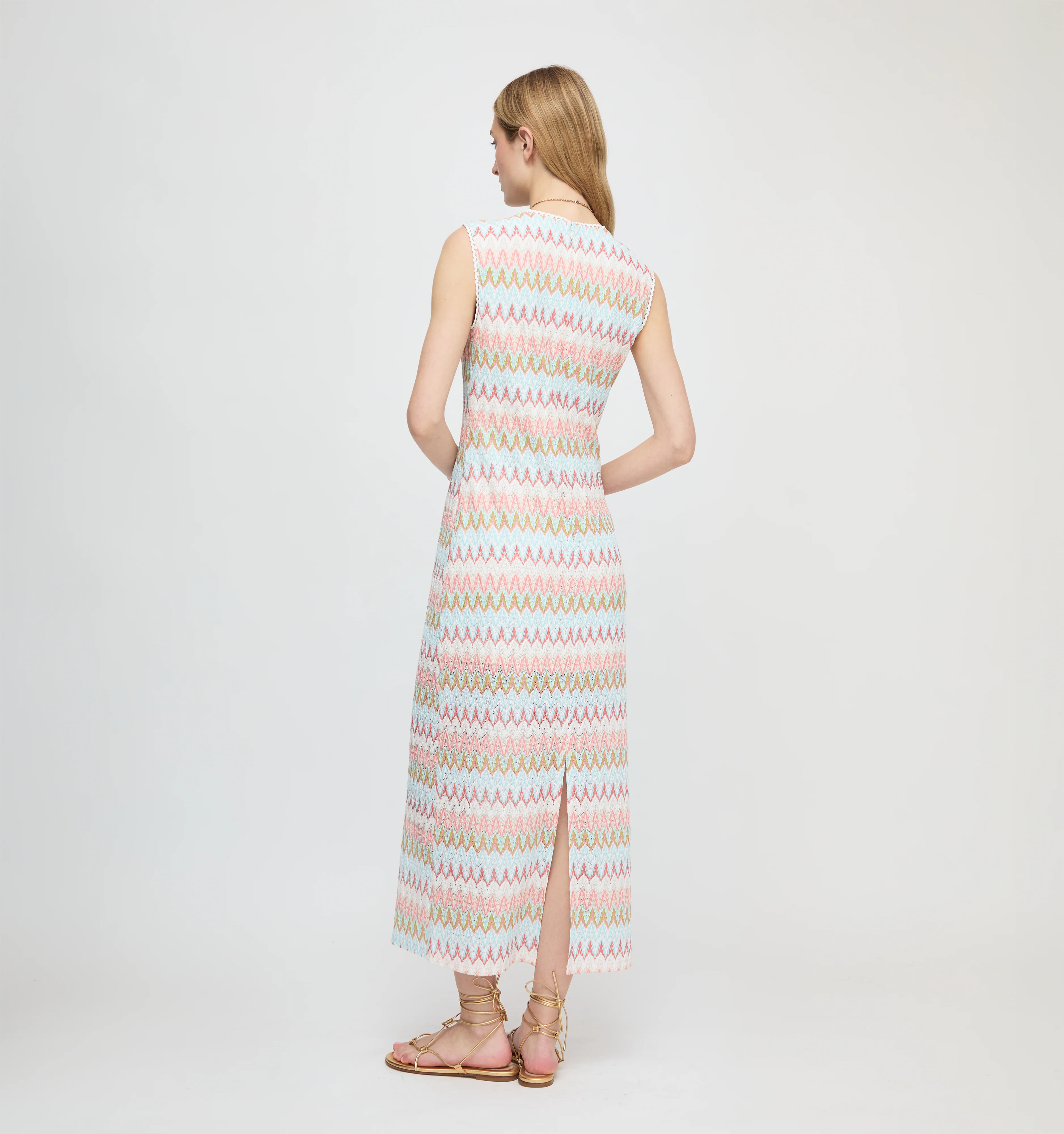The Taytum Dress - White Multi Smooth Shimmer Knit