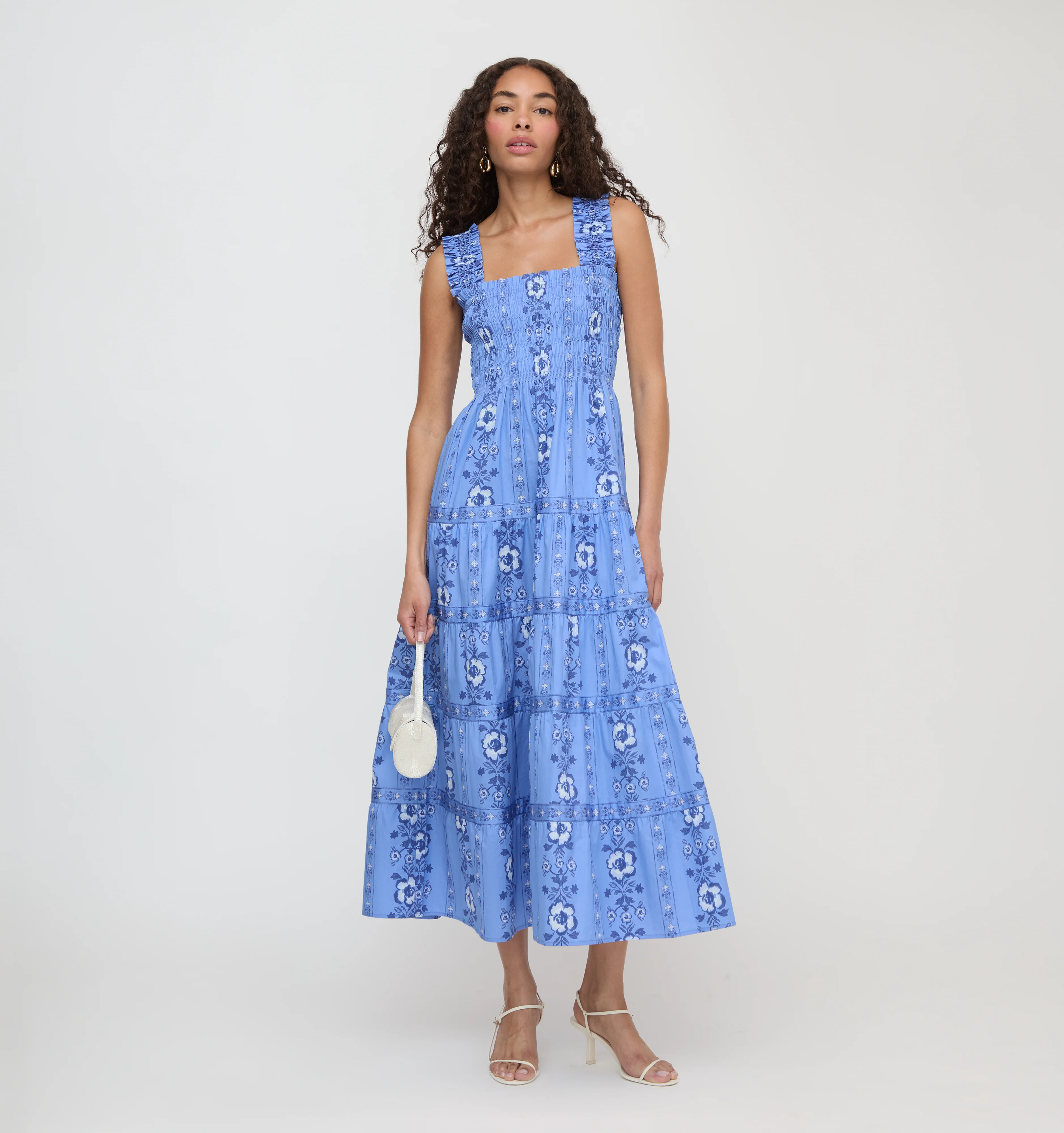 The Kimmy Maxi Nap Dress - Blue Arcadia Border