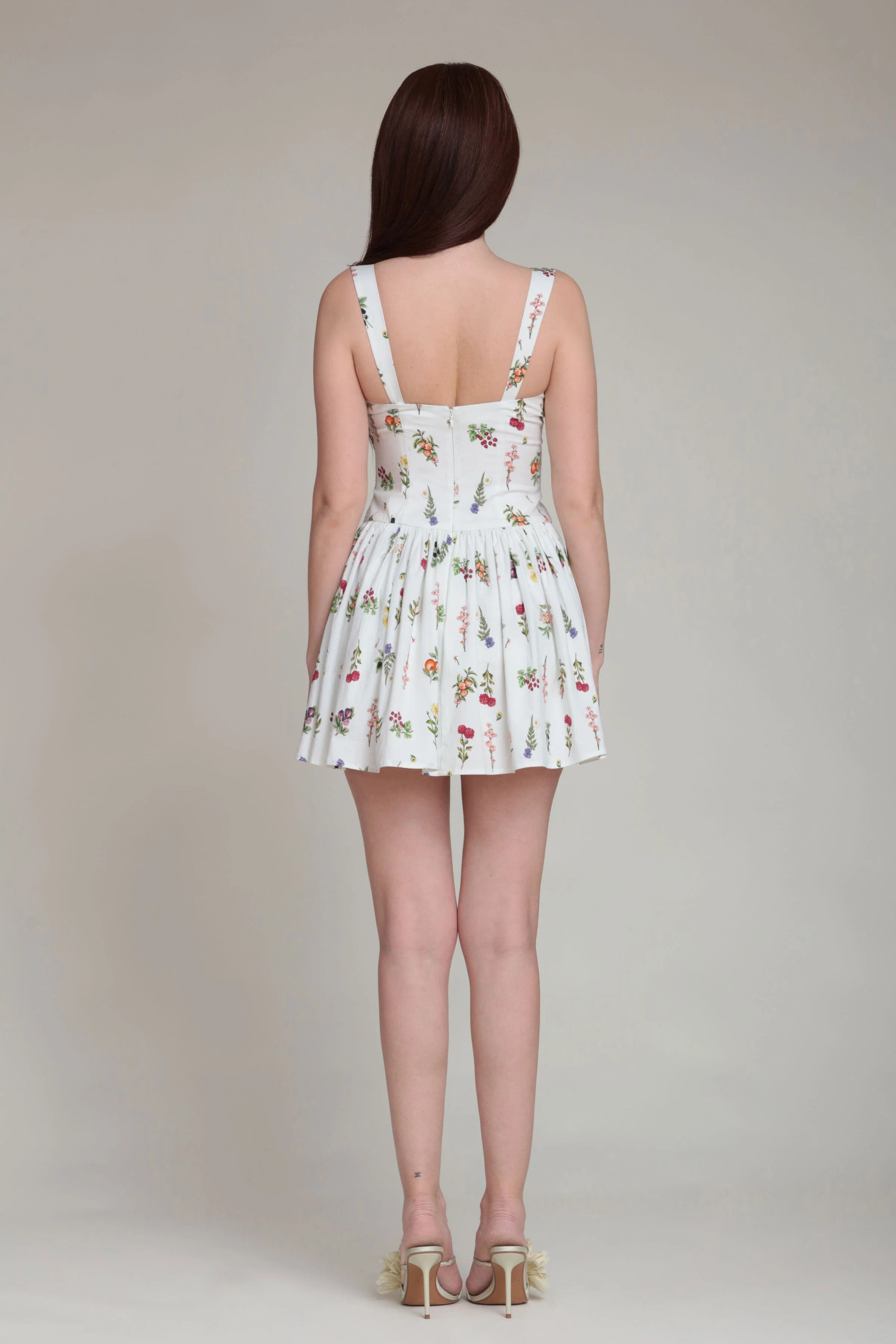 Wildflower Print Stretch Cotton Romper Dress