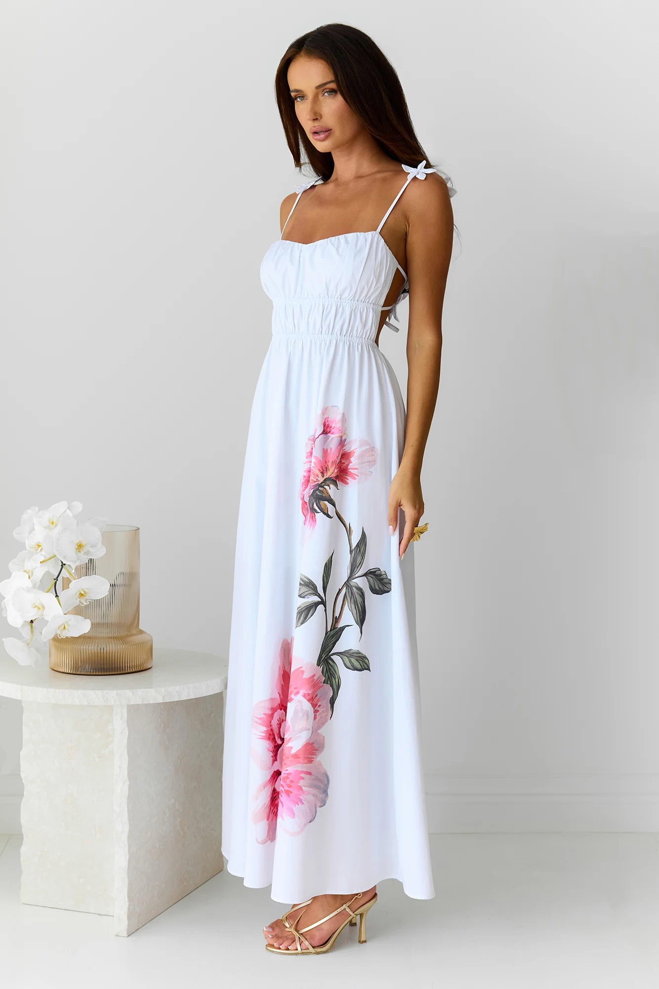 Embrace The Blooms Maxi Dress White - luluinthesky
