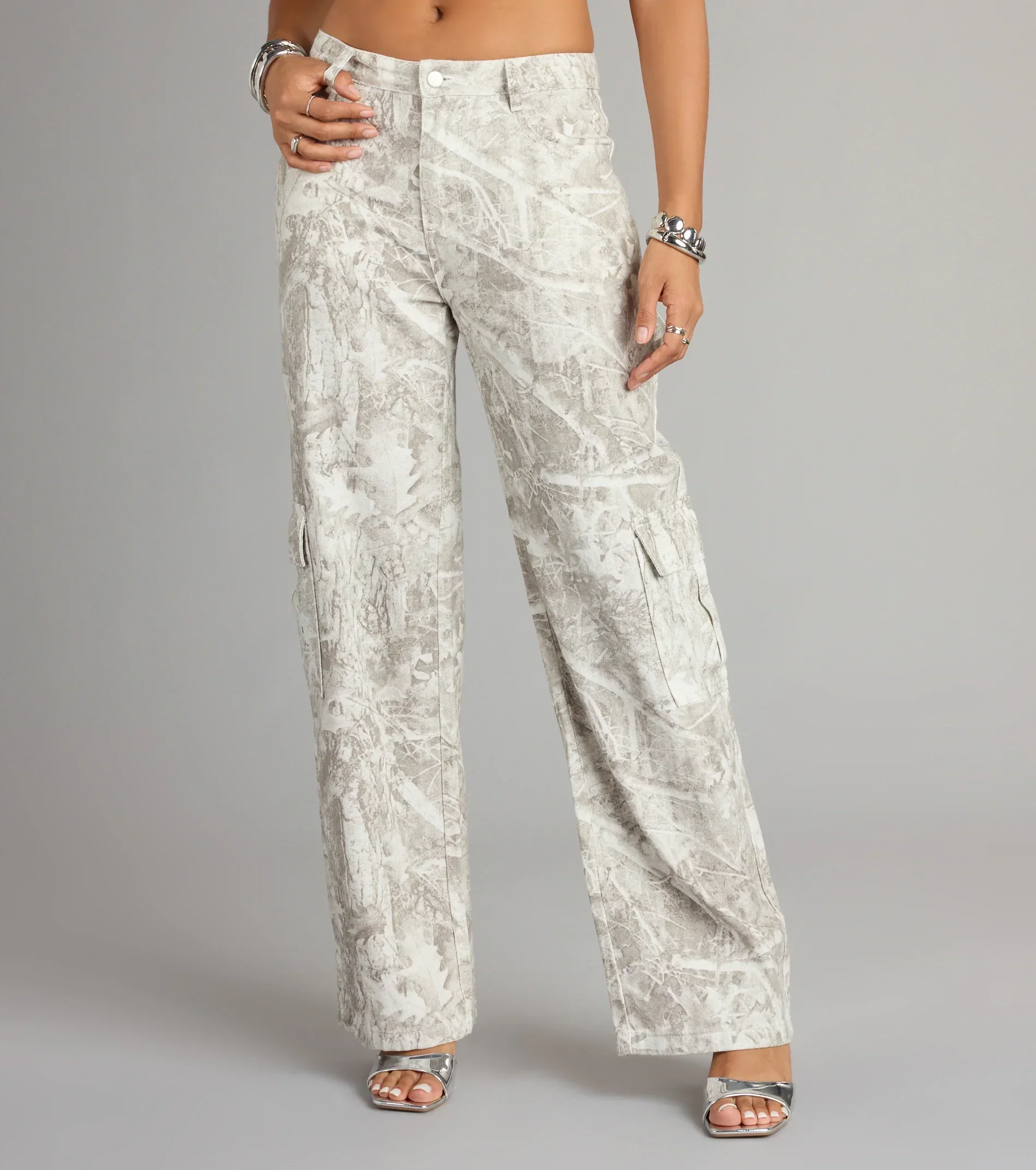 Off The Radar Camouflage Straight Leg Denim Jeans