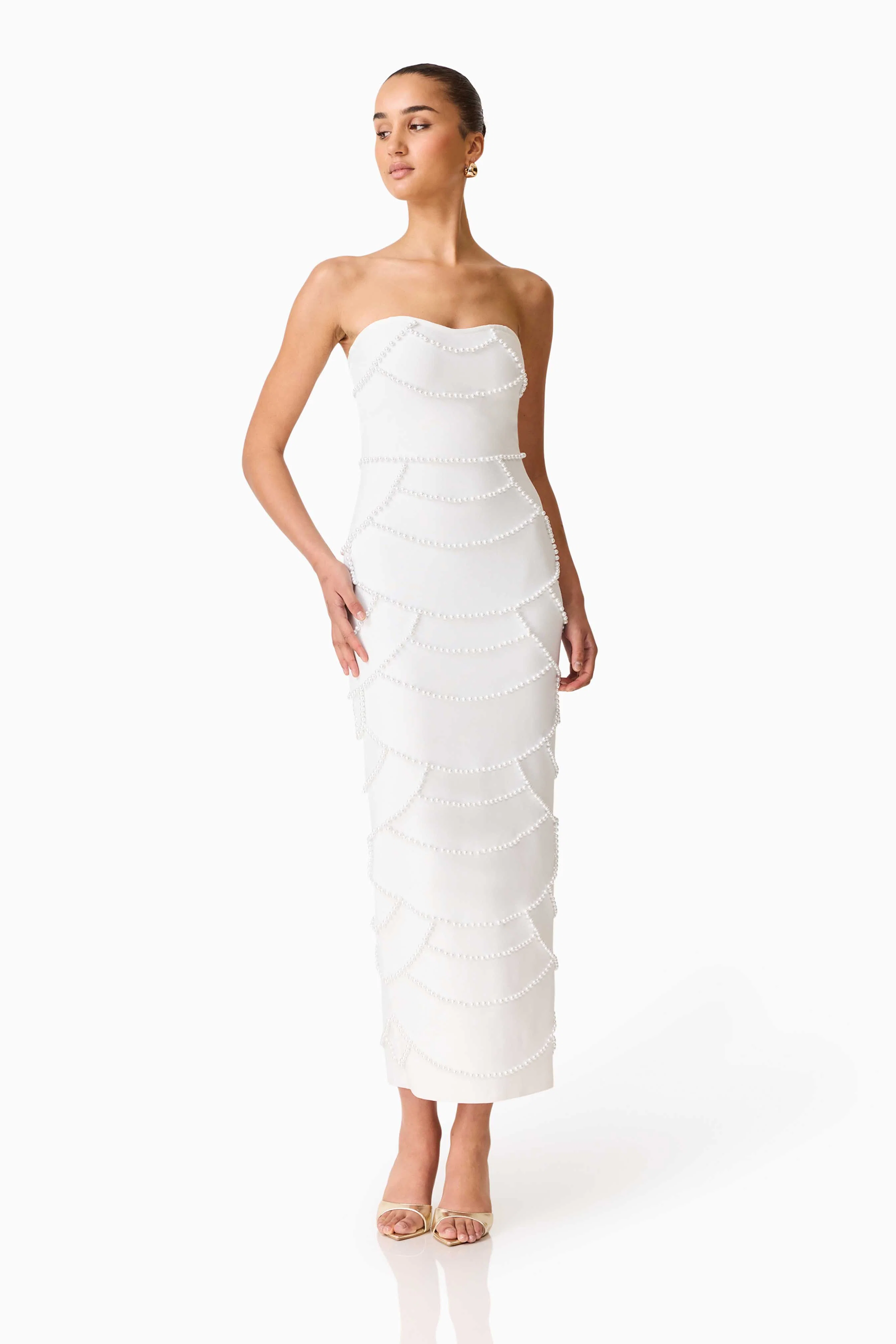 Lucine Strapless Gown in White