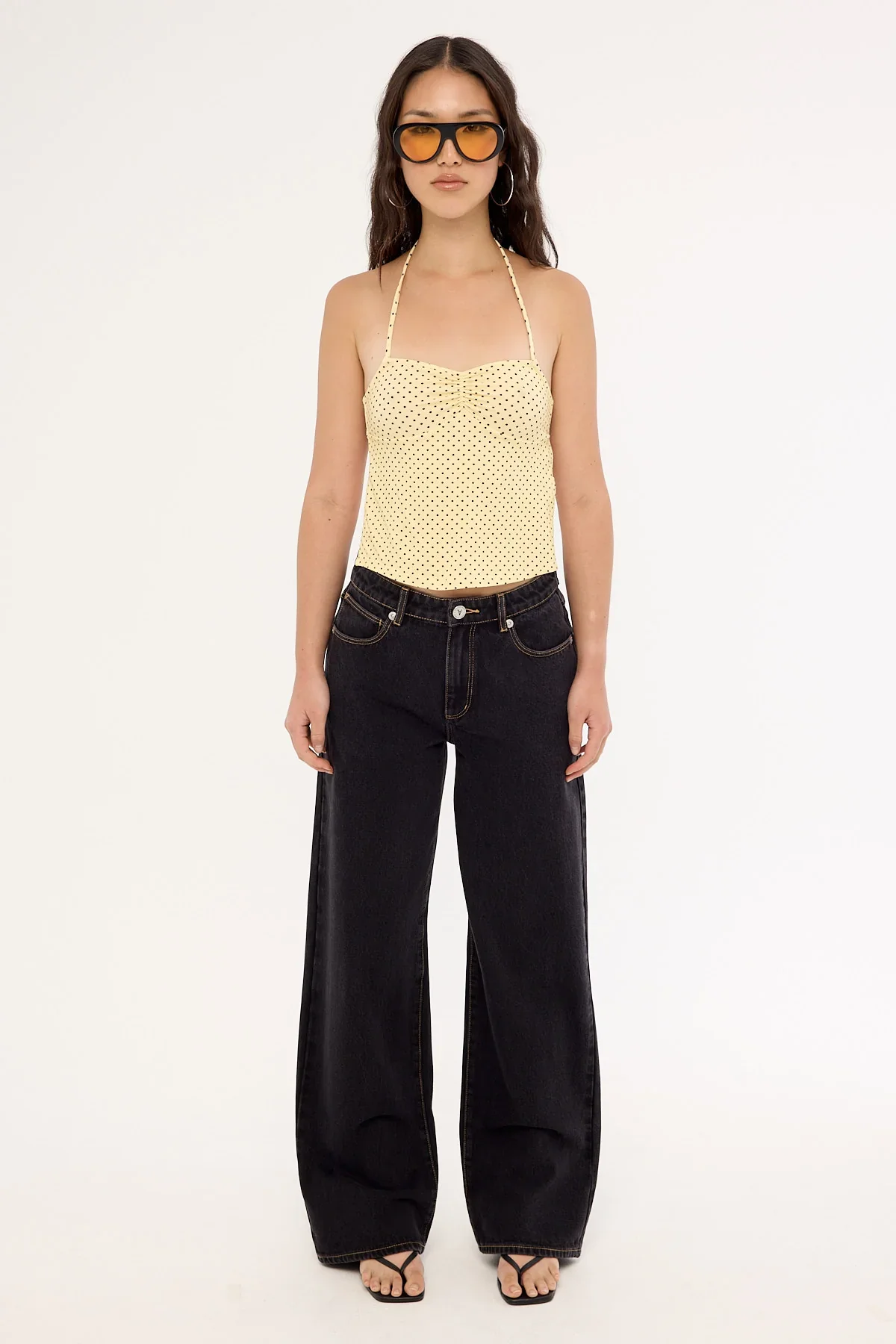 Motel Kindos Top Micro Polka Butter Yellow