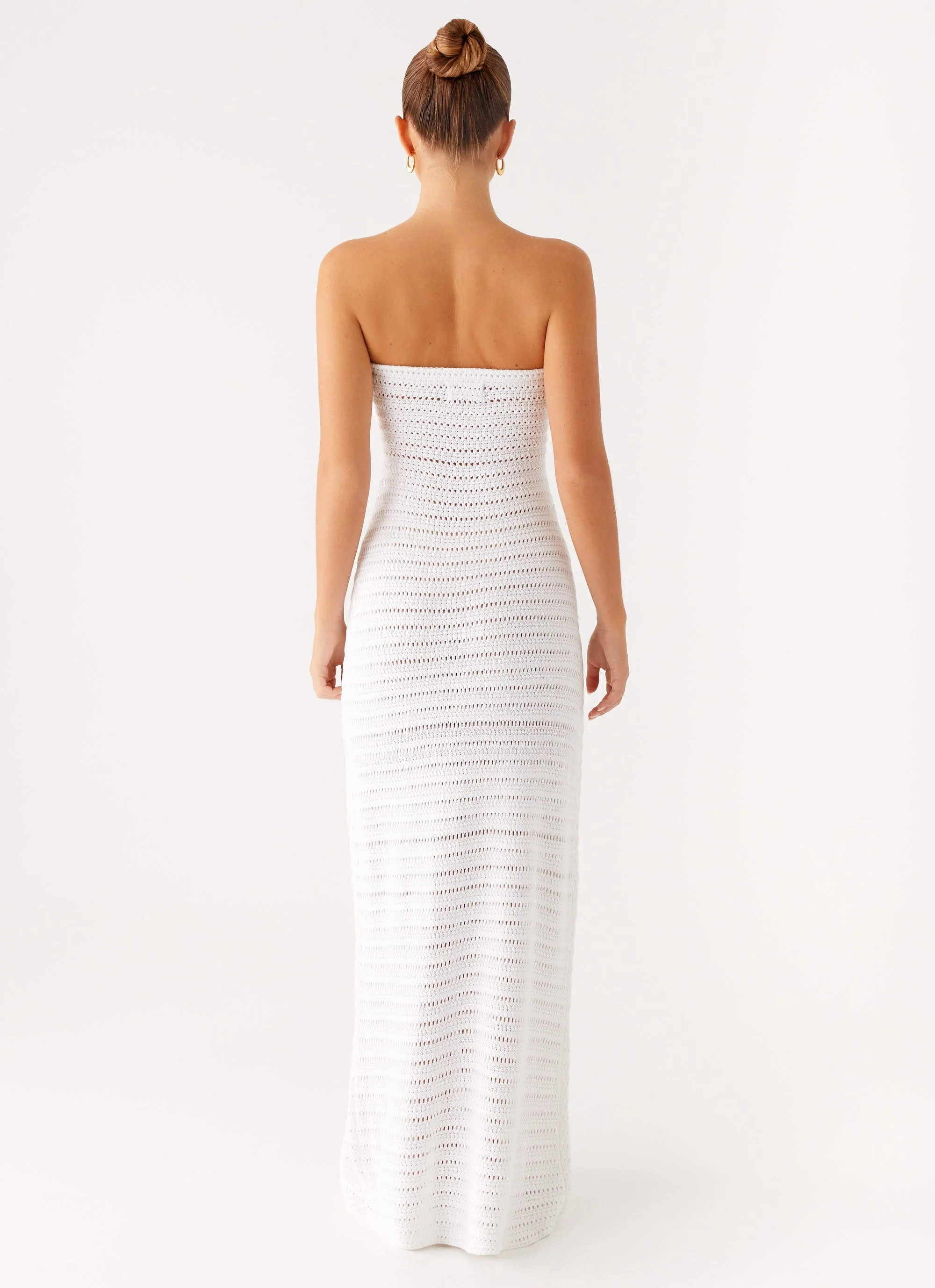 Diaz Crochet Maxi Dress - White - luluinthesky