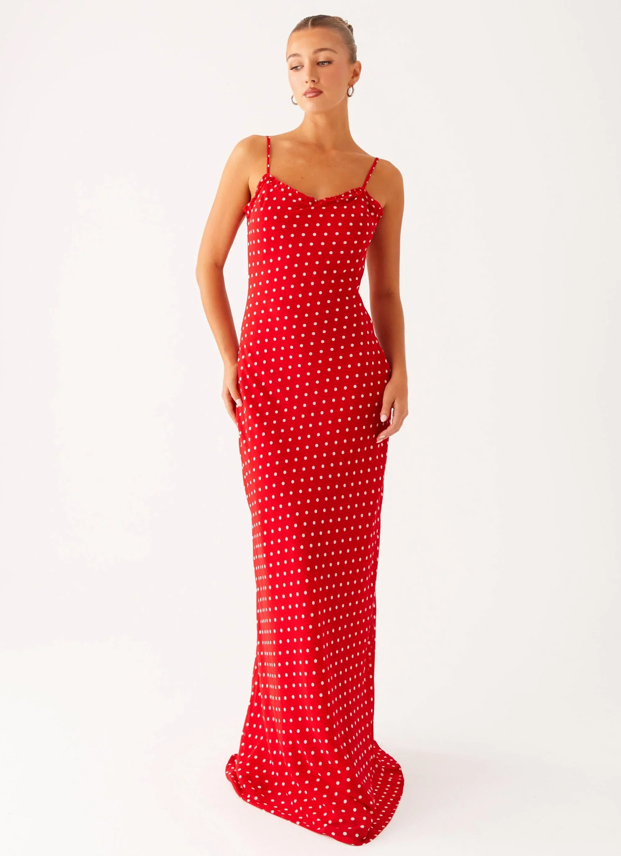 Pareo Maxi Dress - Red Polka Dot - luluinthesky