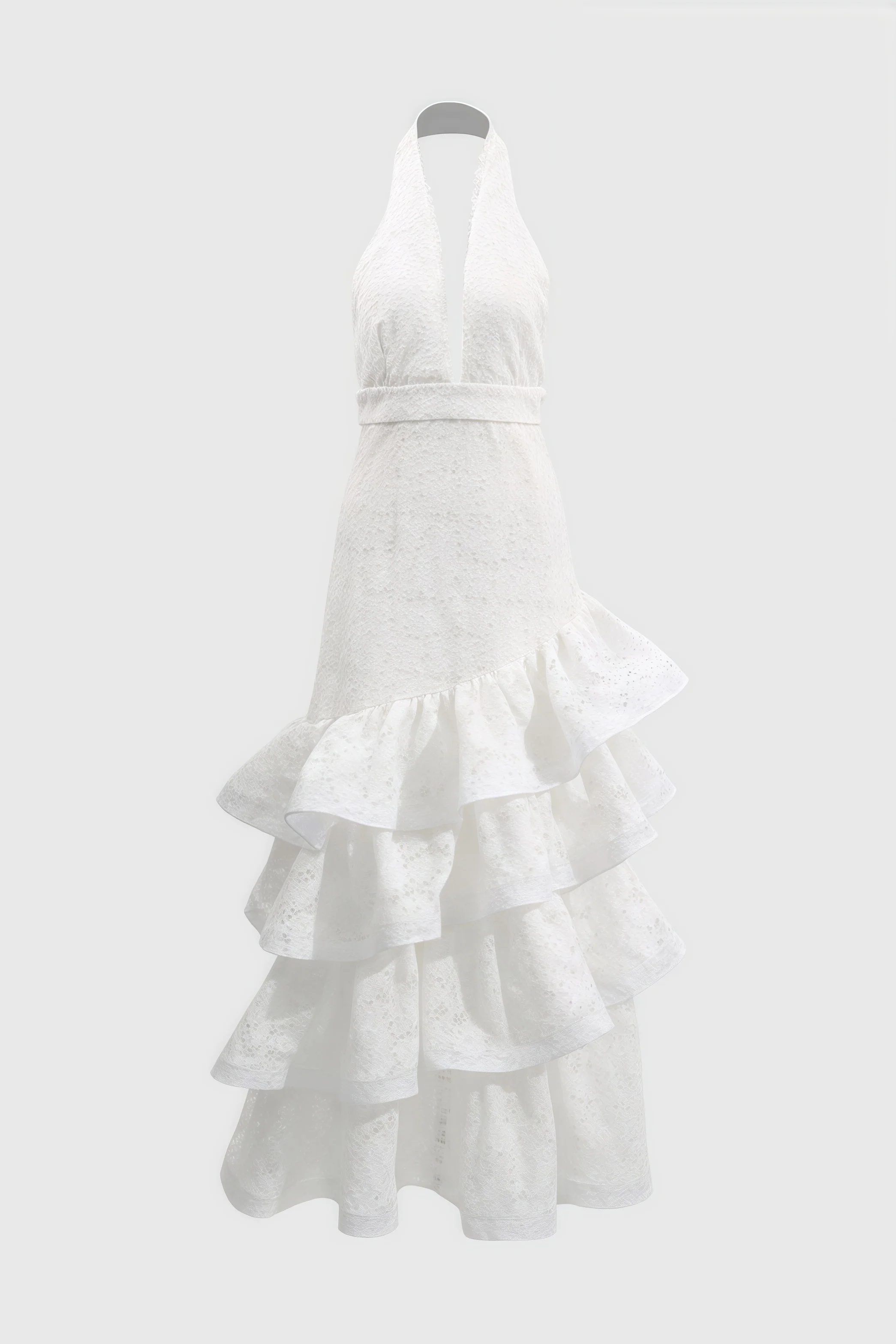 Yaric Halter Backless Cake Maxi Dress