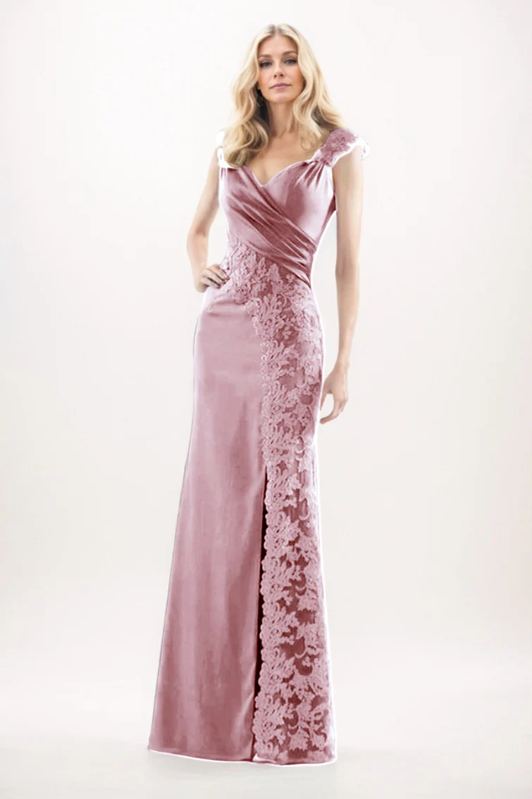 Sheath-Column Maxi Chiffon Mother Of The Bride Dress CM0275