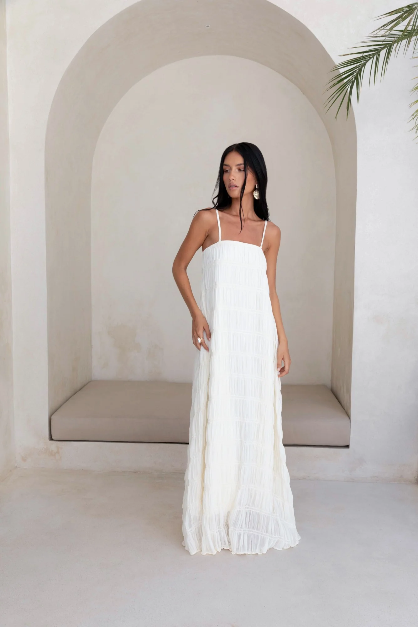 Louisiana Maxi Dress Shell - luluinthesky