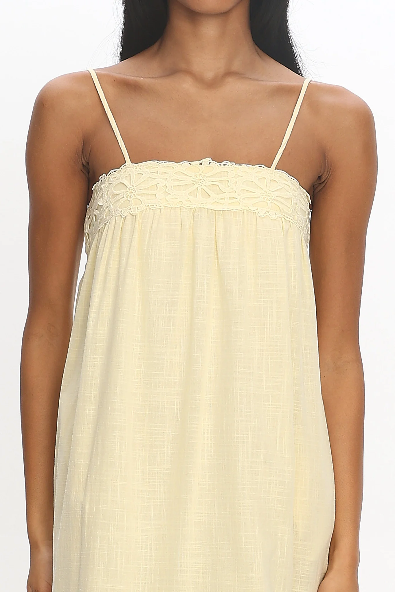 Genevieve Crochet-Trim Maxi Dress Butter