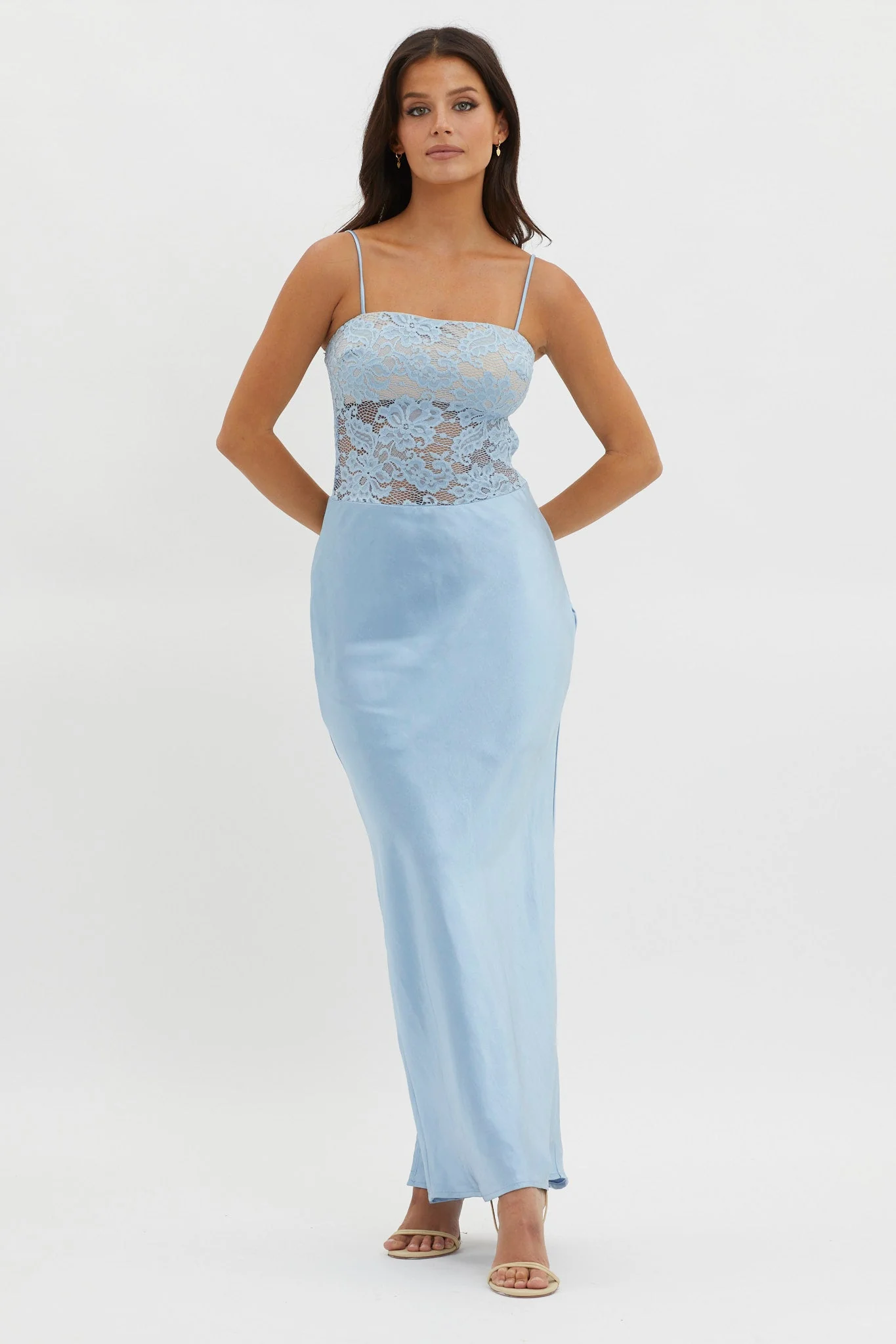 Moon Magic Floral Bodice Dress Blue