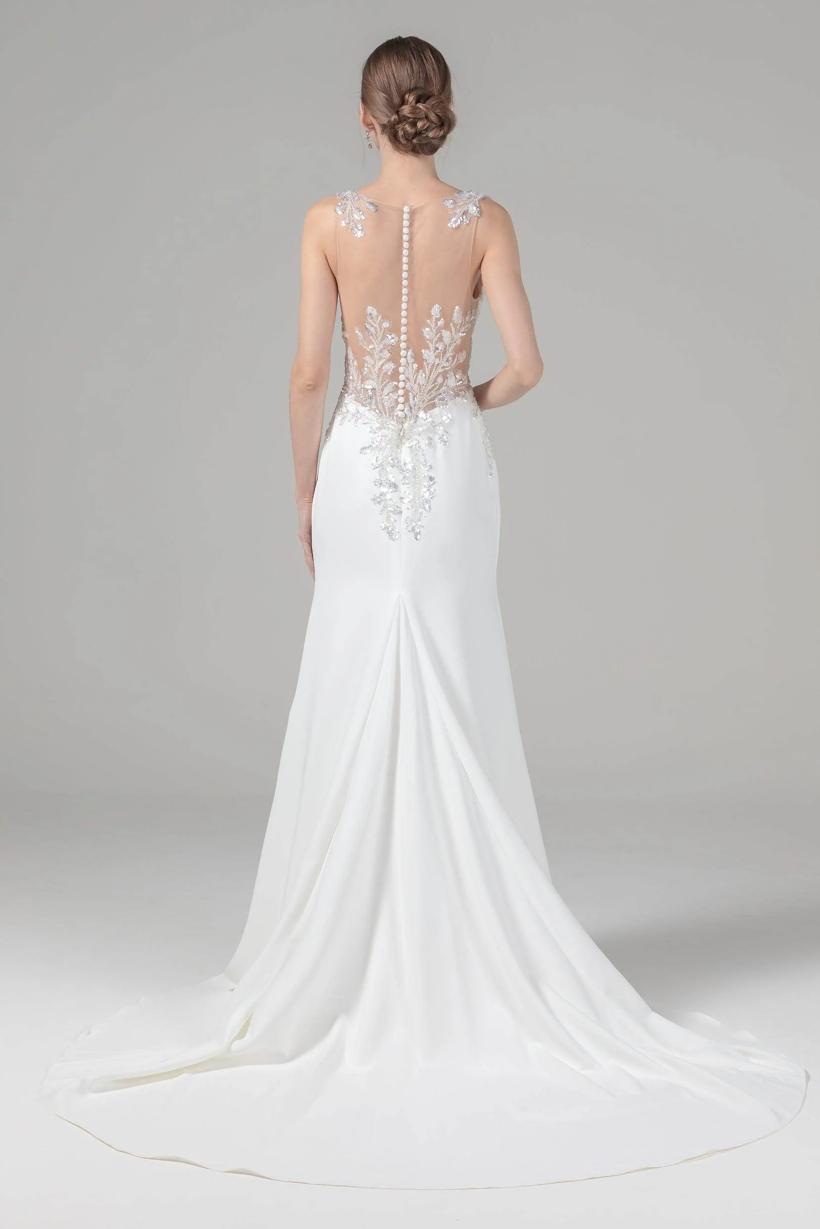 Trumpet Court Train Elastic Cloth Wedding Dress CW2591