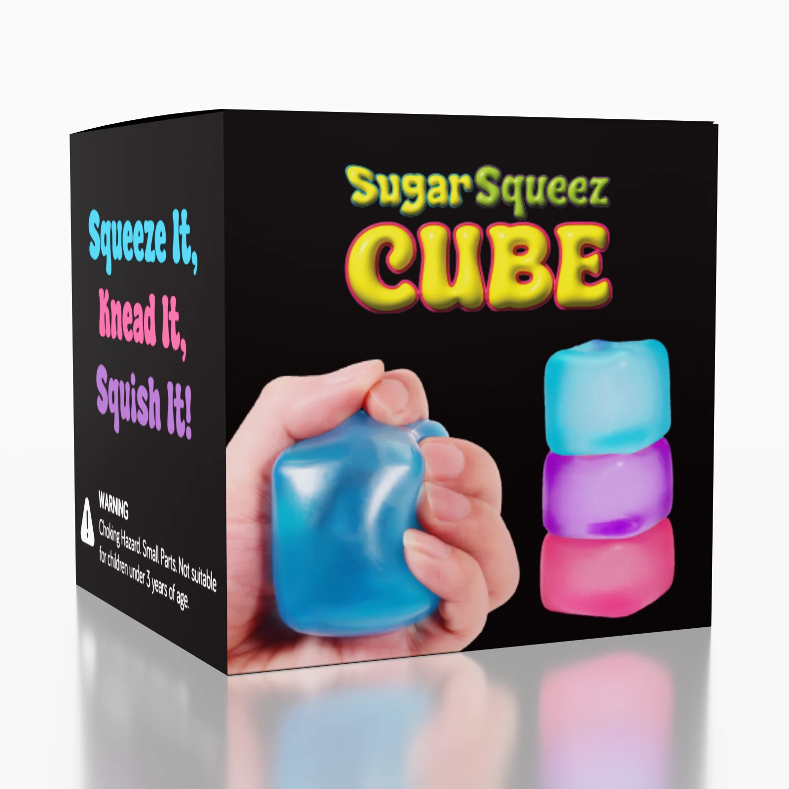 SugarSqueez Cube Large Size Squishies® Fidget Sugar Stress Ball (1pc) Color Ships Assorted