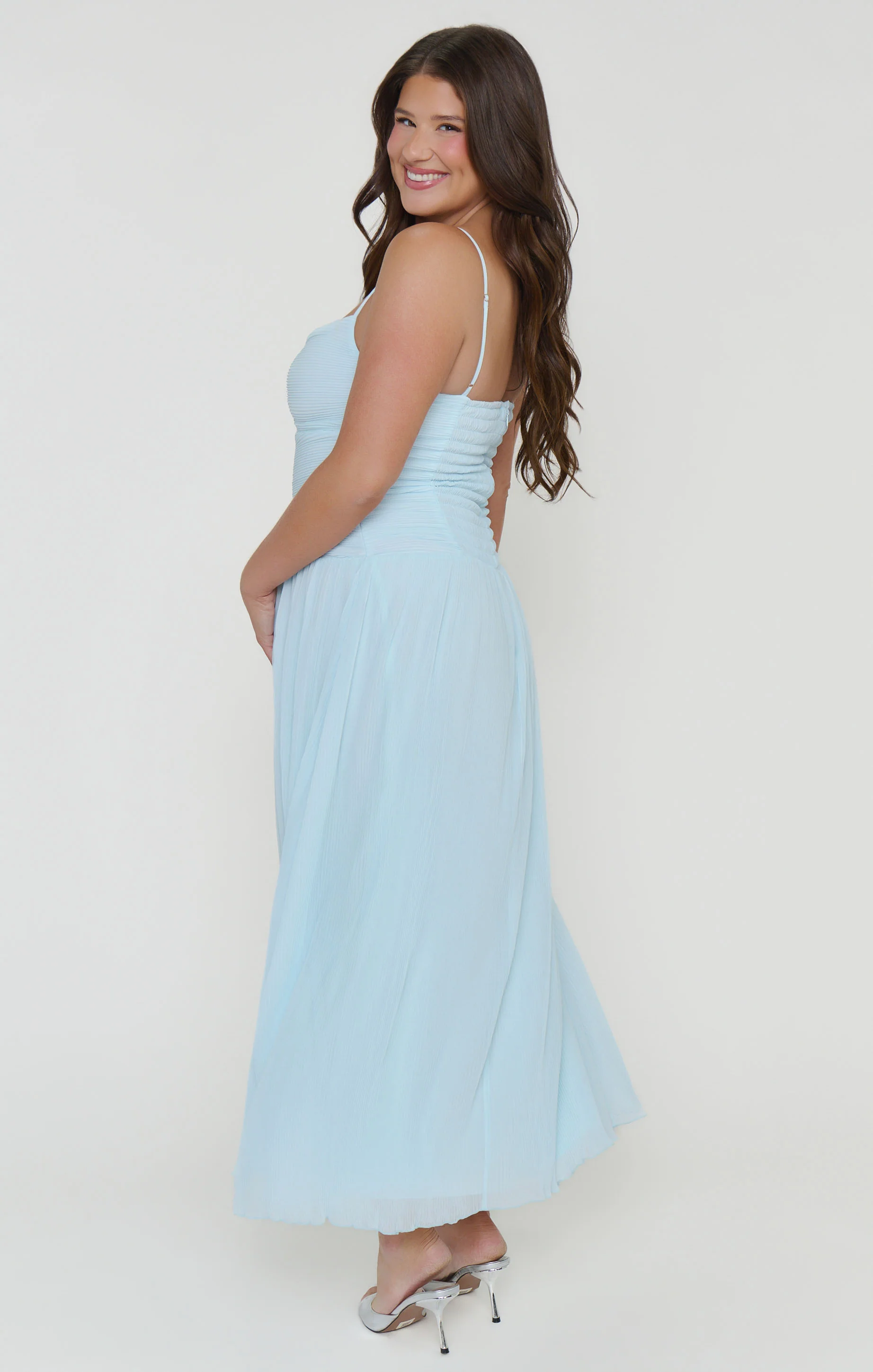 Camille Midi Dress ~ Ice Blue