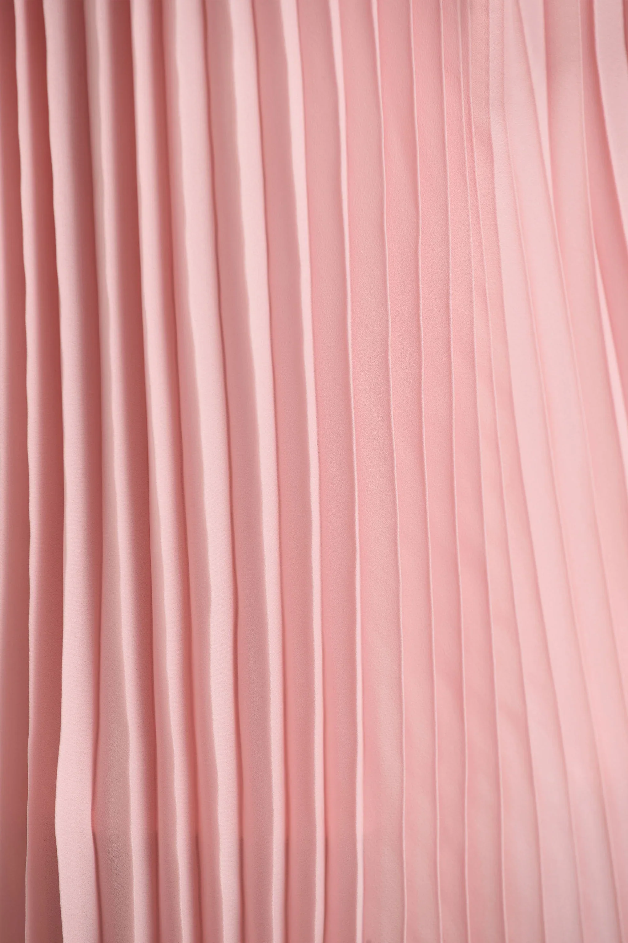Tulip | Blush Pink Pleated High-Neck Midi Dress