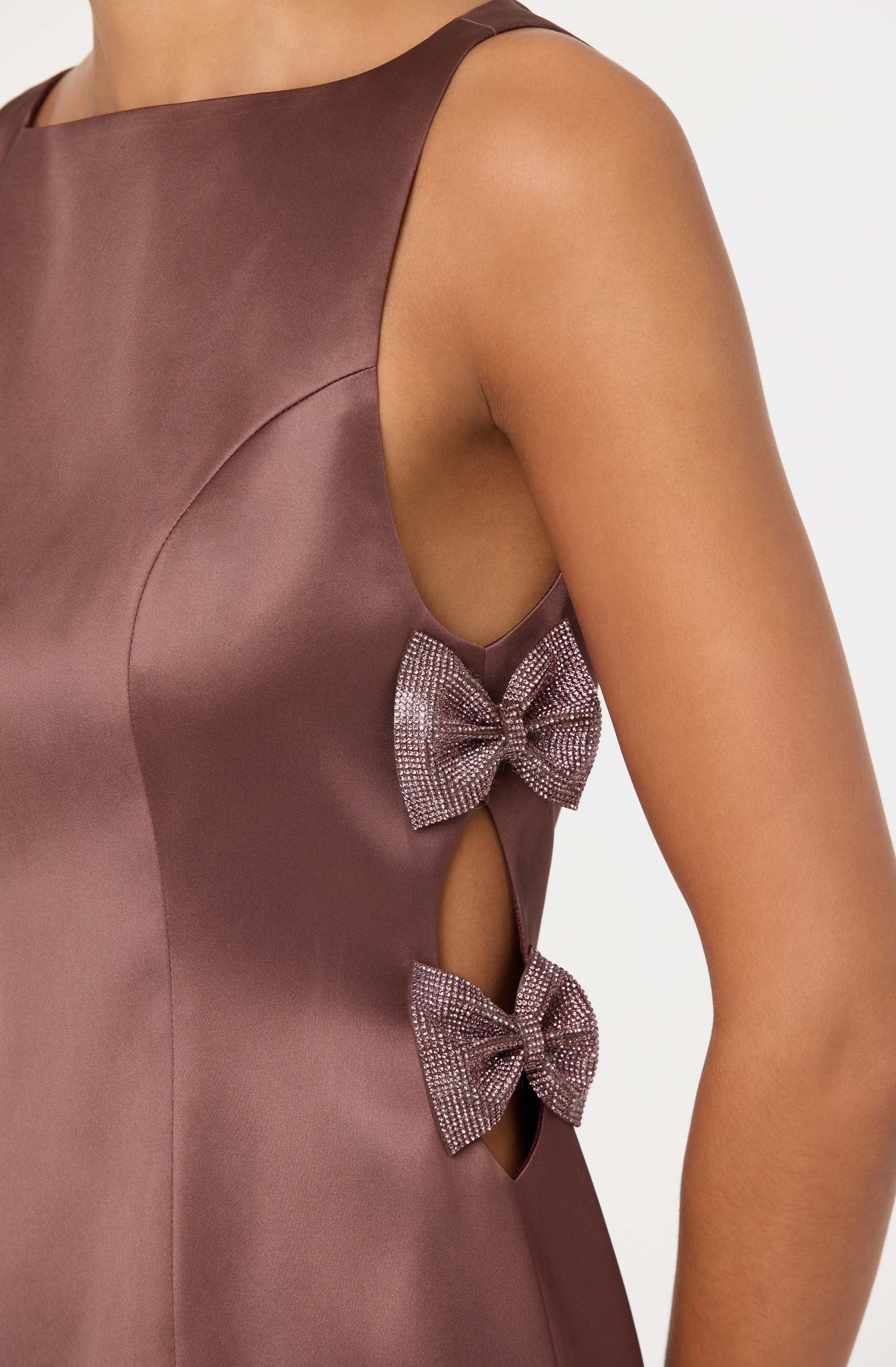 Kinsey Satin Bow Mini Dress - luluinthesky