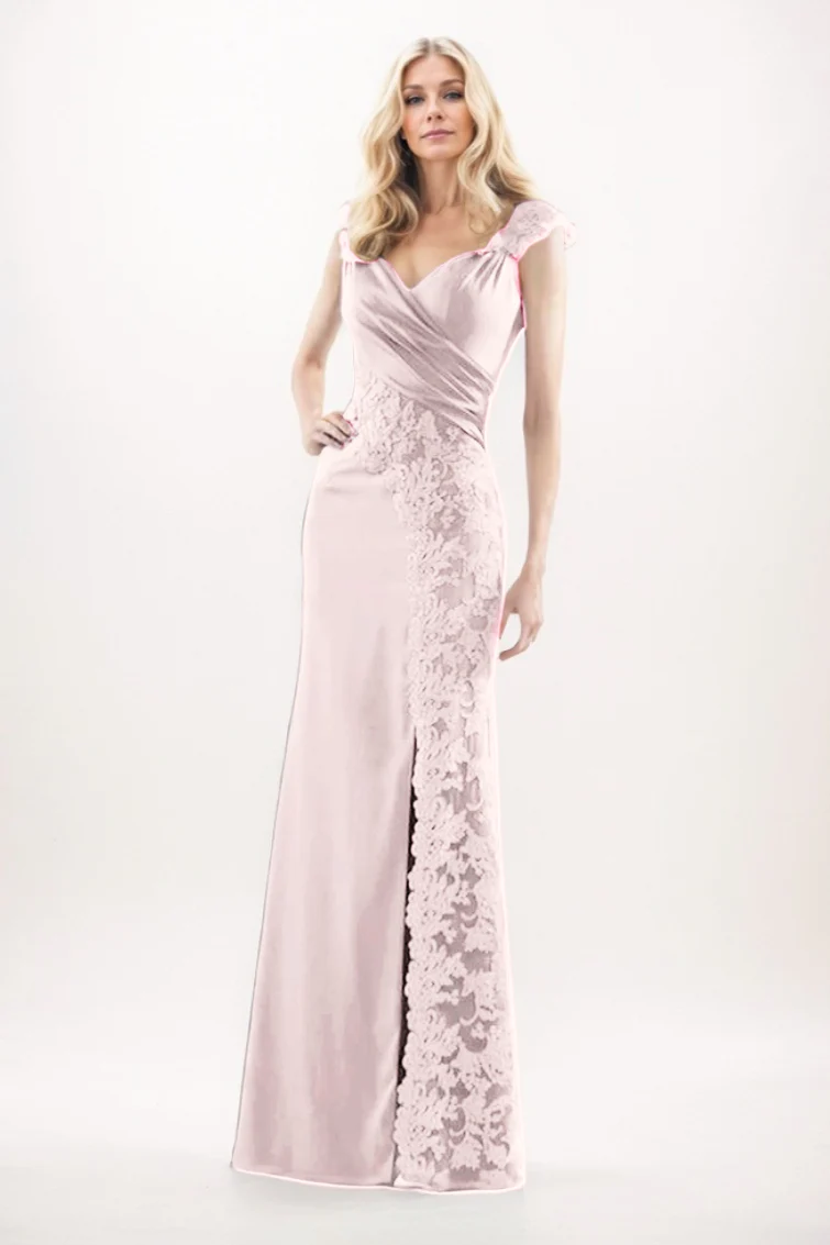 Sheath-Column Maxi Chiffon Mother Of The Bride Dress CM0275