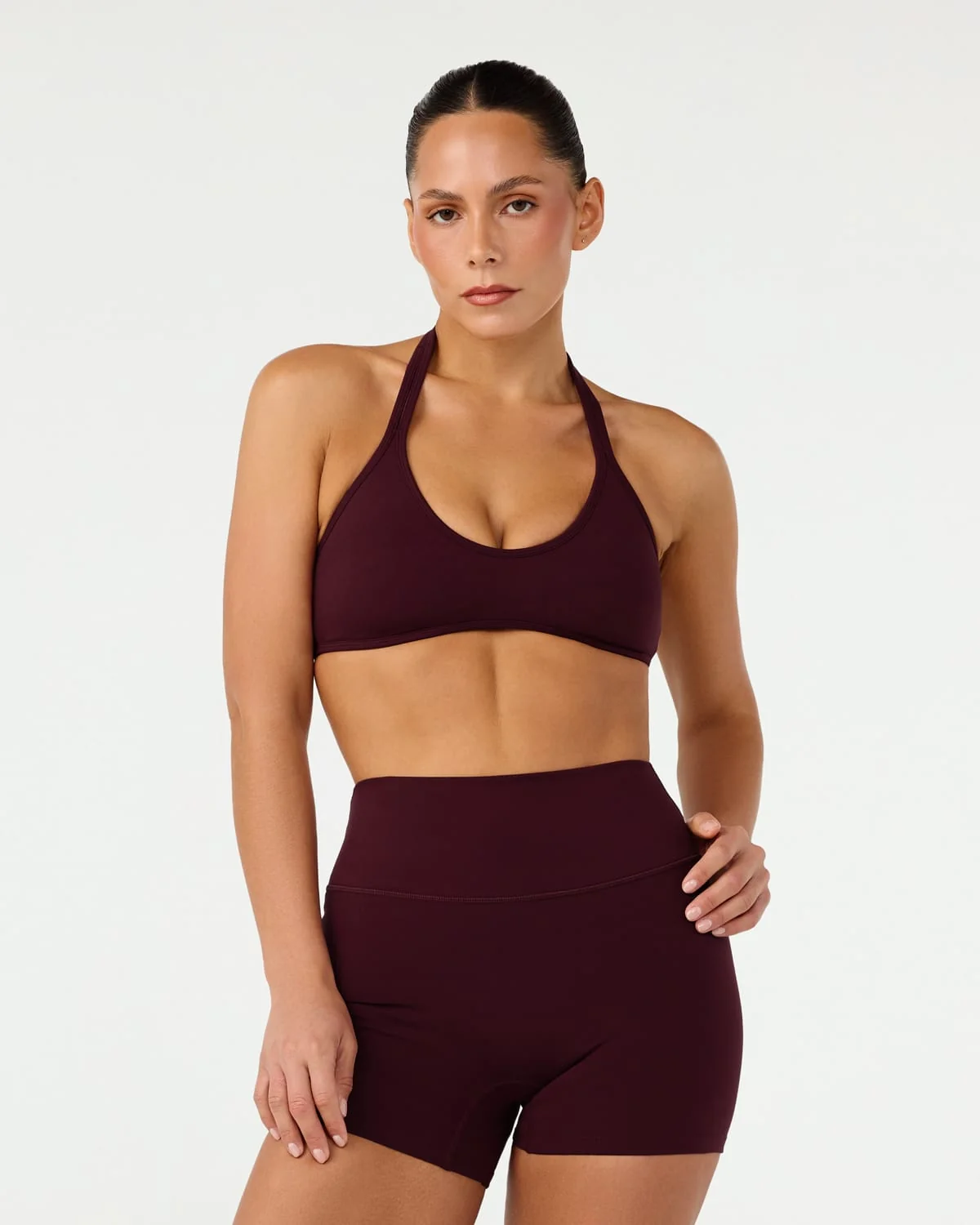 Serenity Soft Halter Contour Crop | Wine