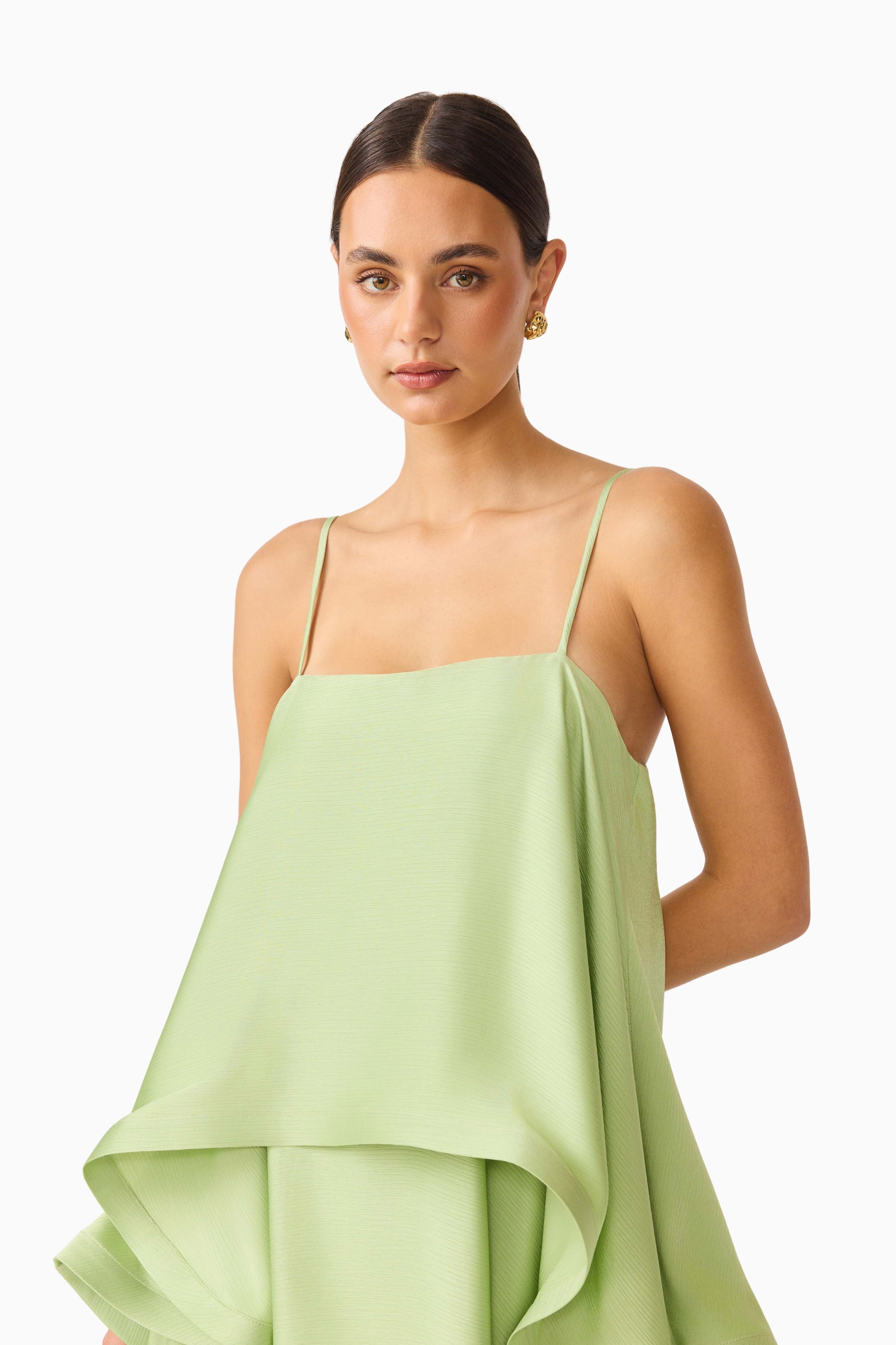 Tilly Tiered Maxi Dress in Sage Green