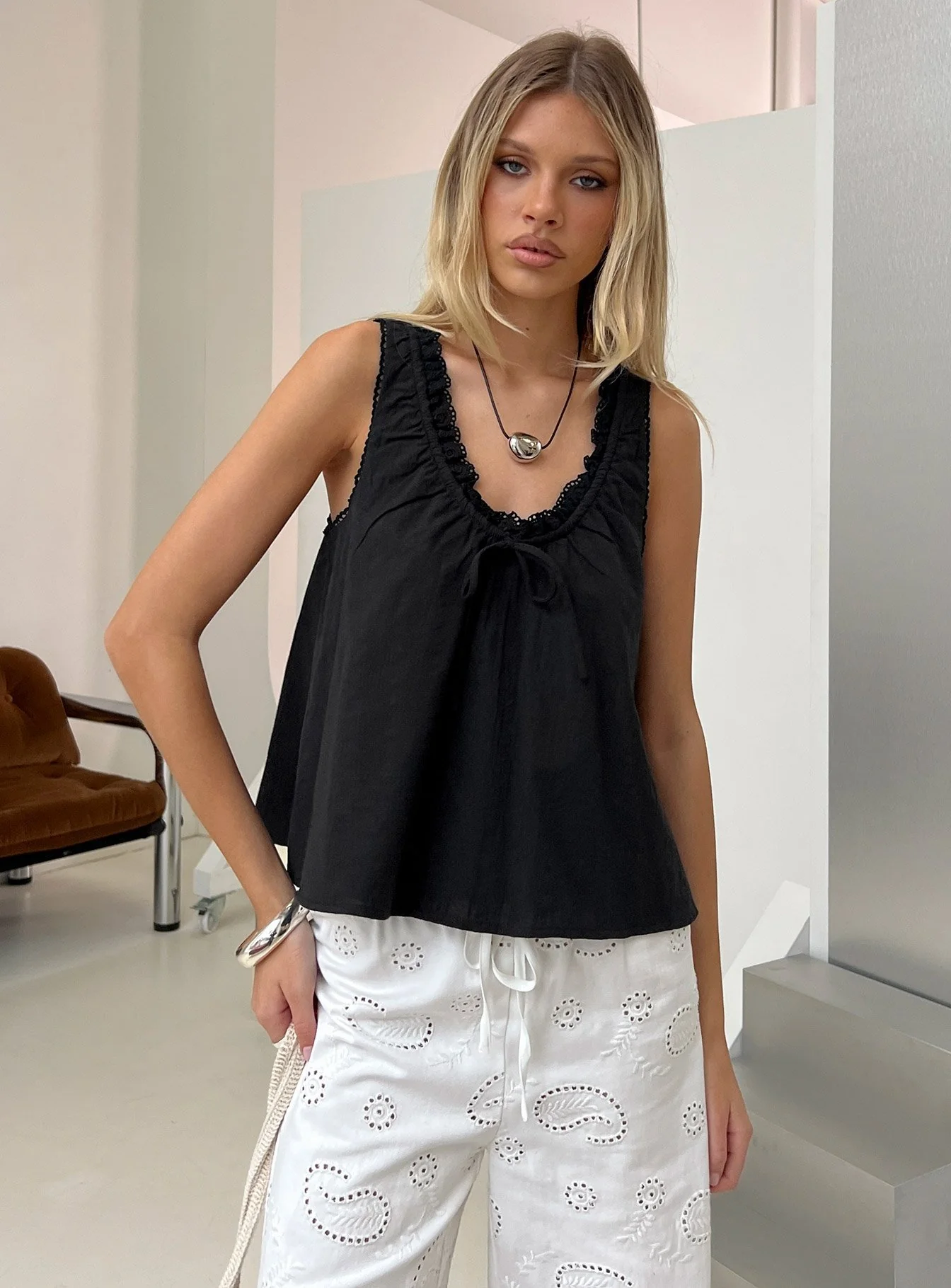 Antiquity Babydoll Top Black