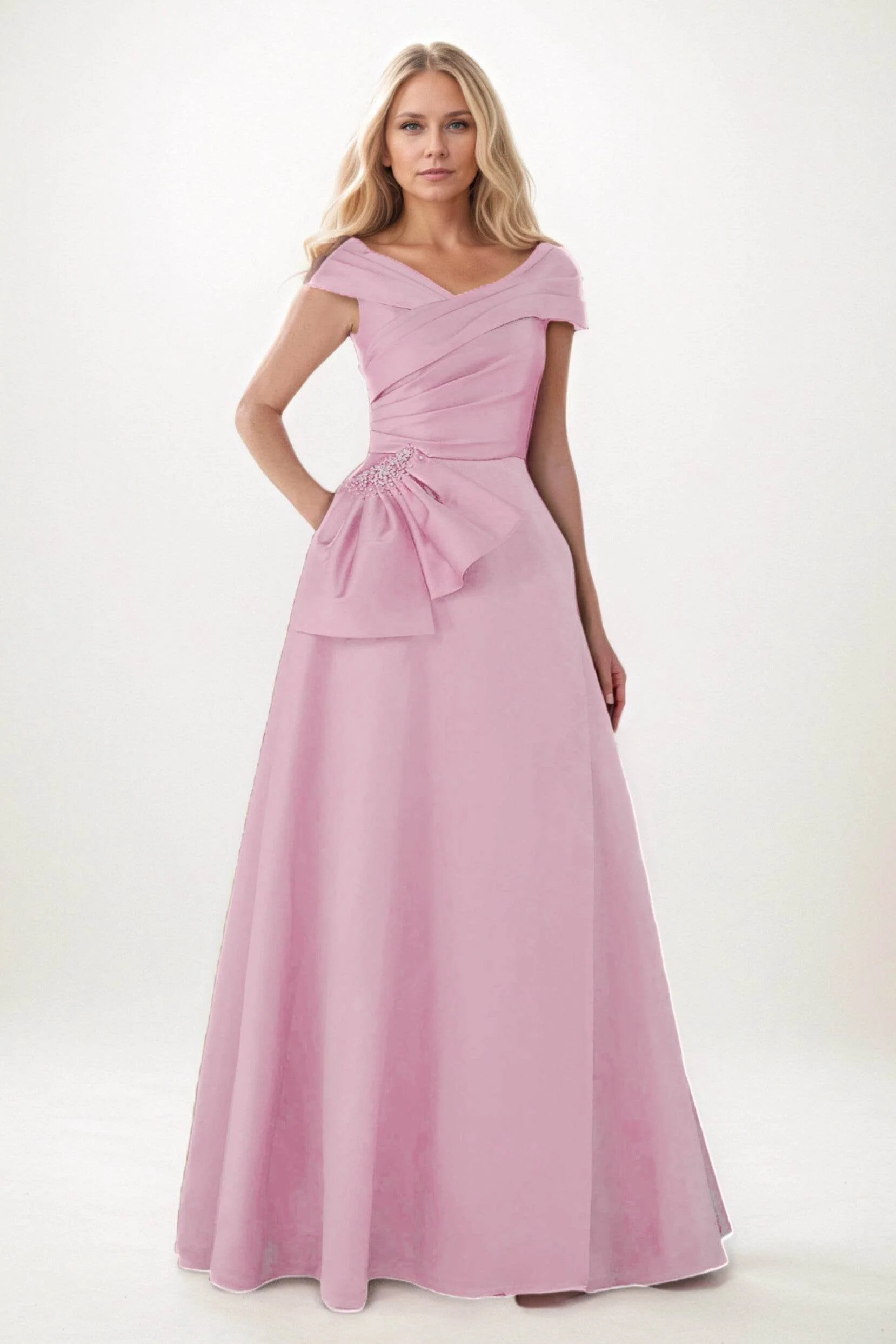 A-Line Maxi Satin Mother of the Bride Dresses CM0403