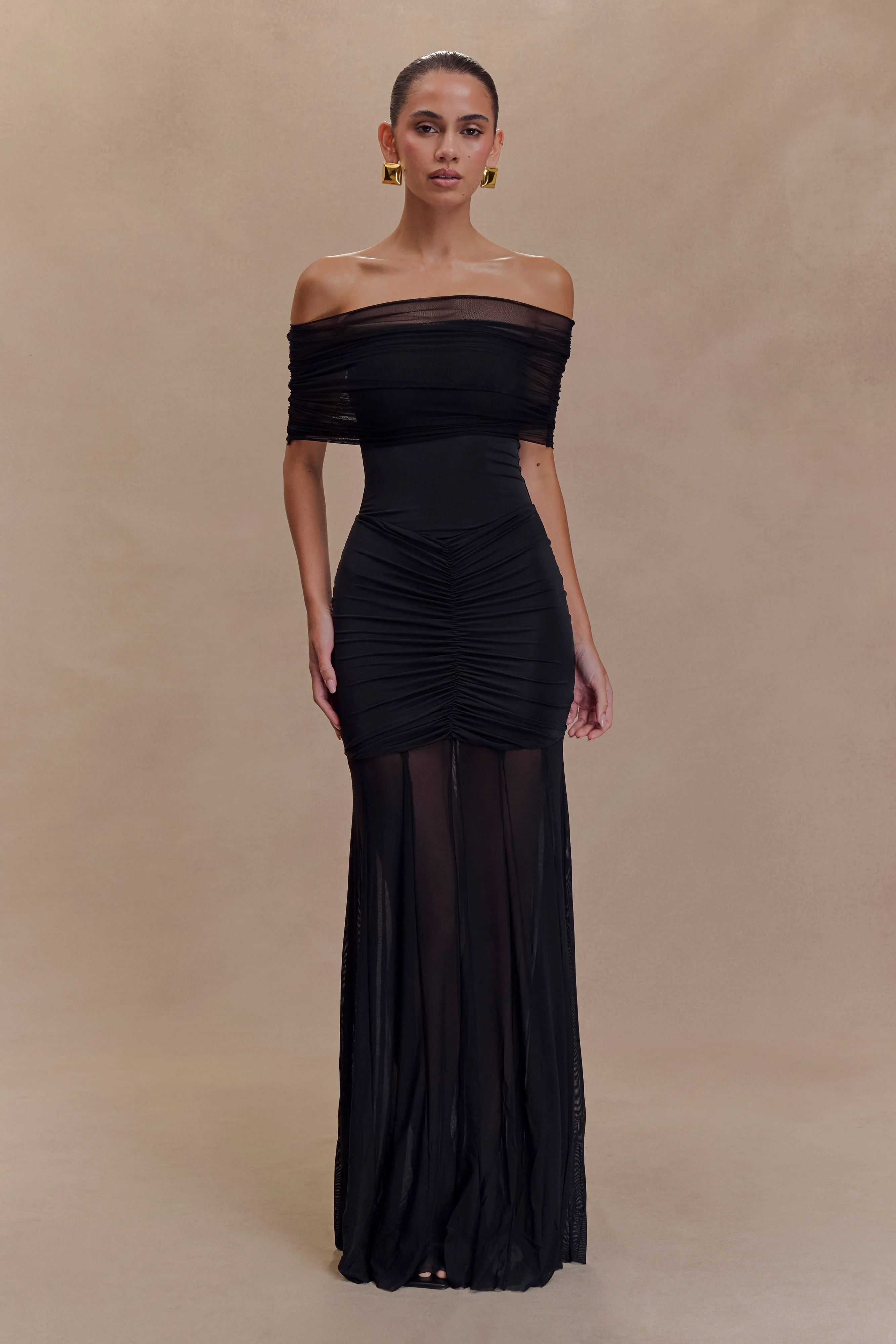 Caspian-Slinky-And-Mesh-Off-Shoulder-Maxi-Dress-Black
