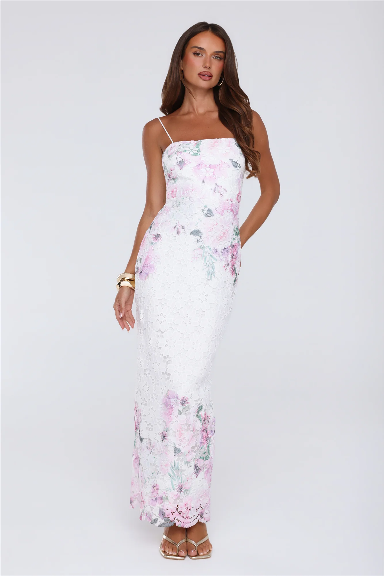 Wardrobe Flex Embroidered Maxi Dress White - luluinthesky