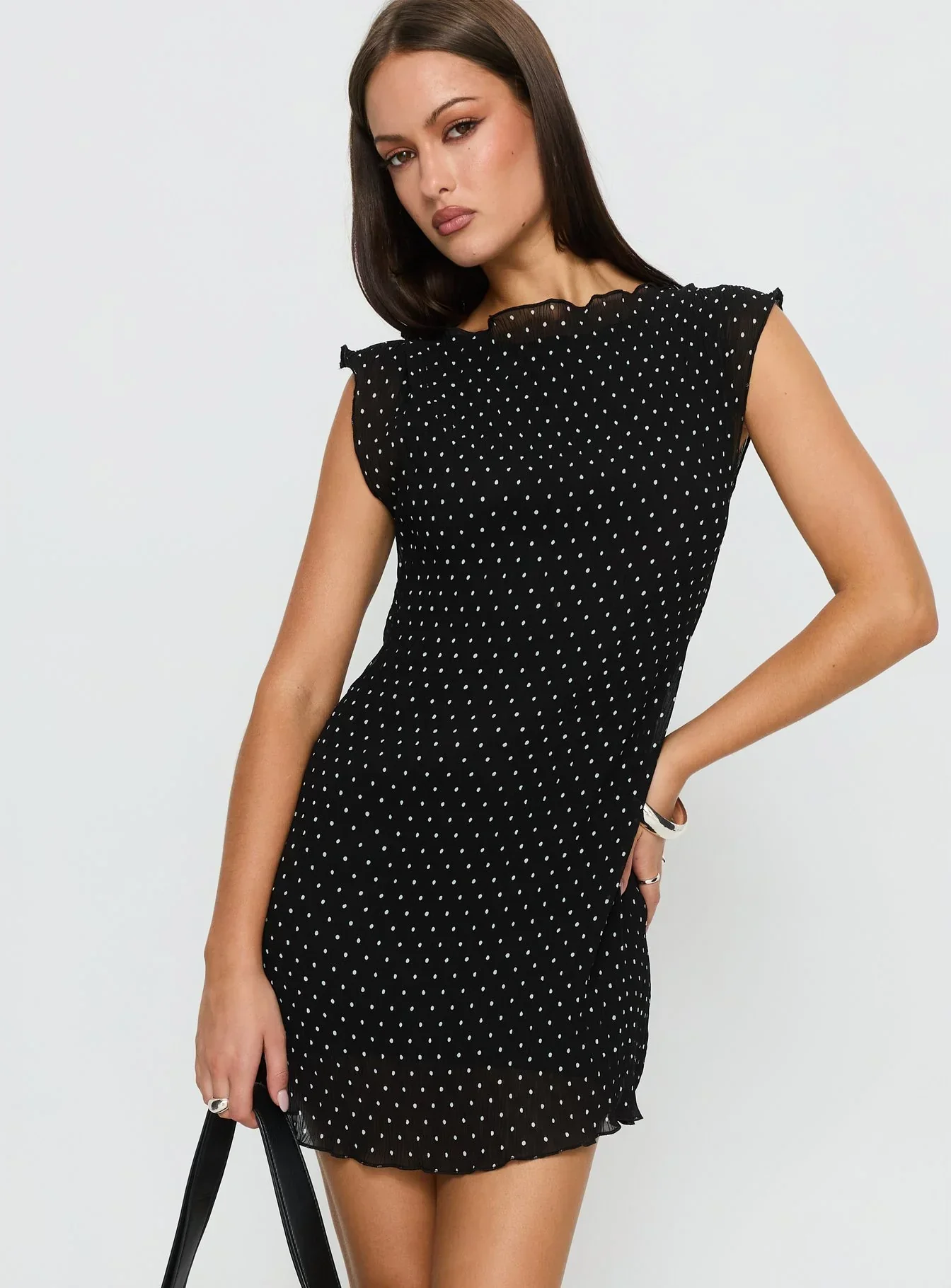 Mariner Mini Dress Noir Polka - luluinthesky
