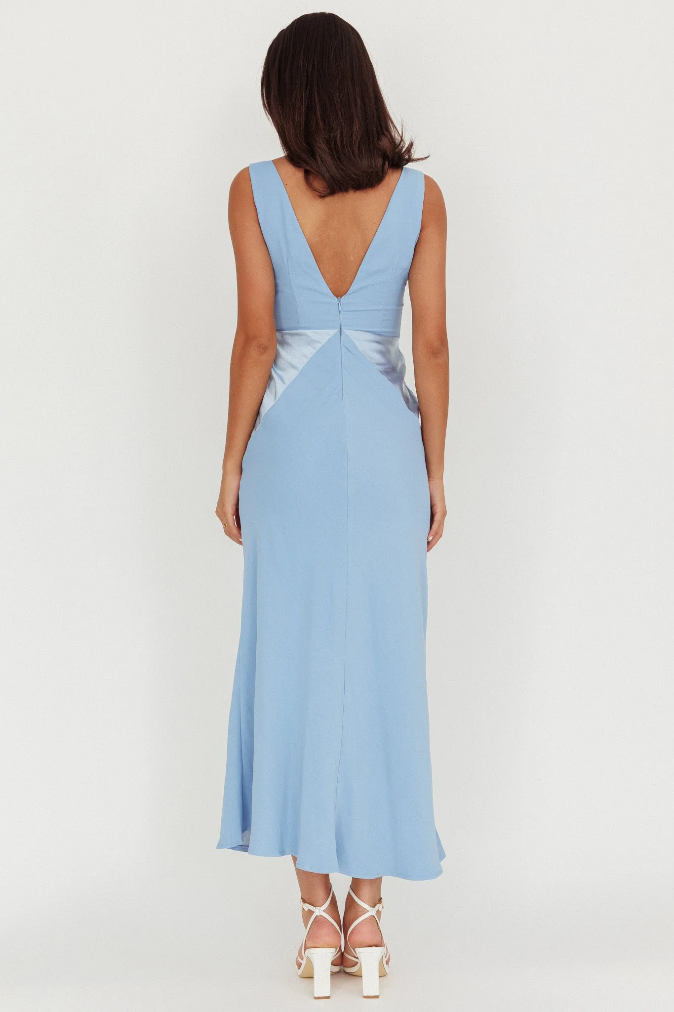Soul Fire V-Neck Maxi Dress Blue