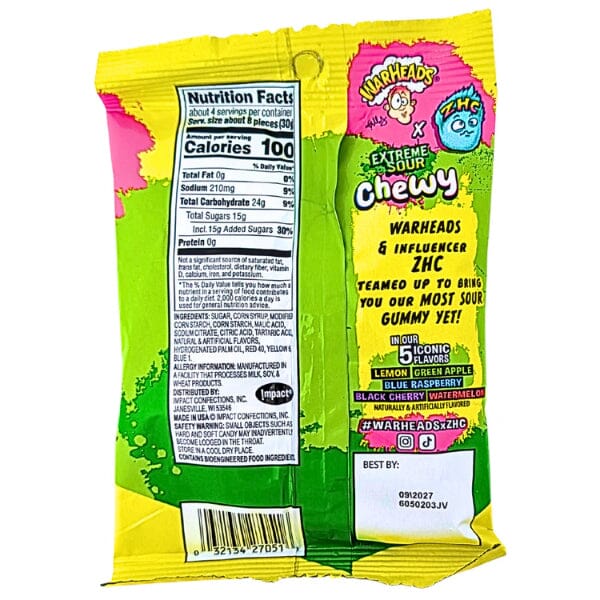 Warheads Extreme Sour Chewy (4.5oz)