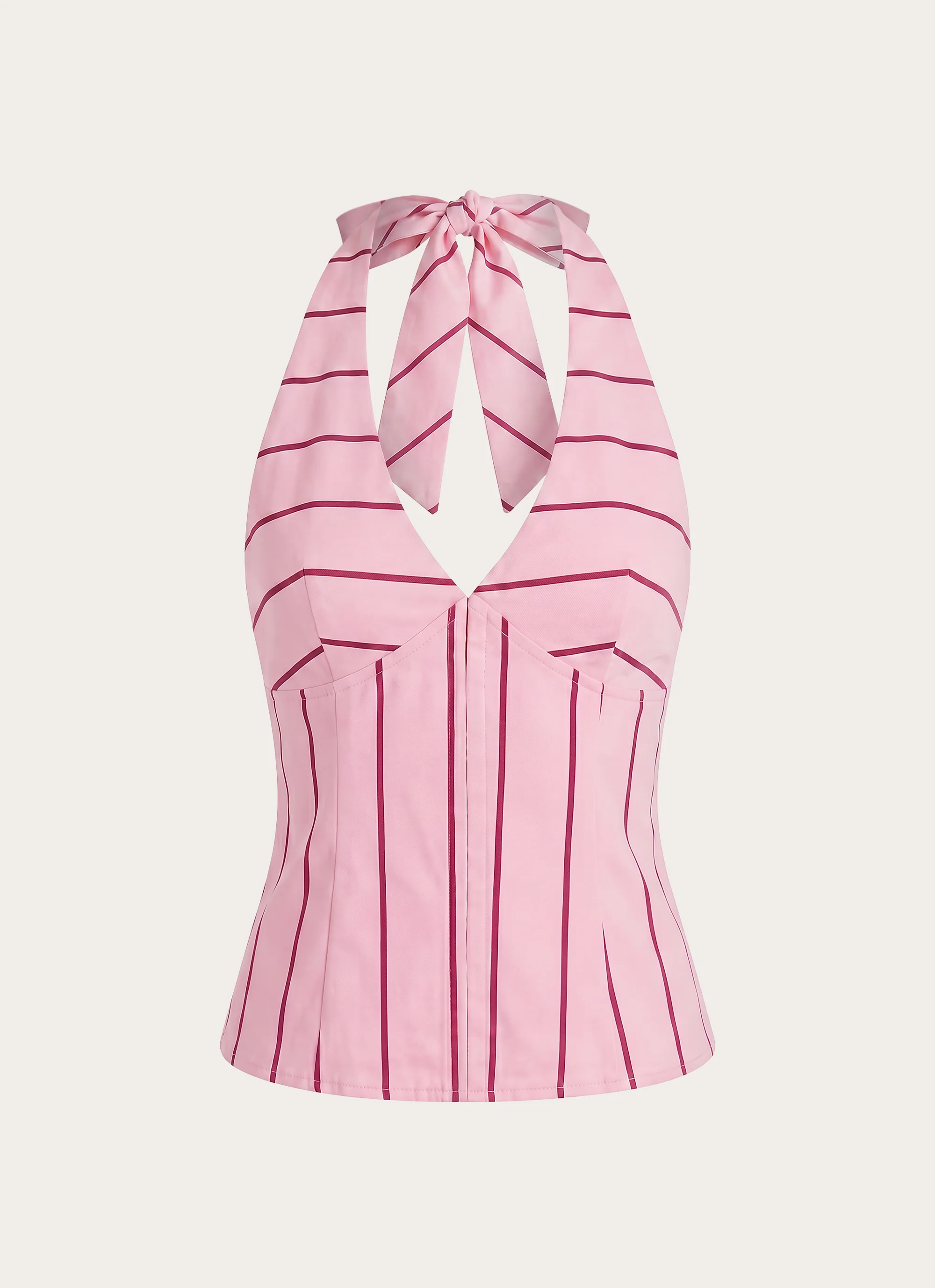 Rhydan Halter Top - Strawberry Stripe