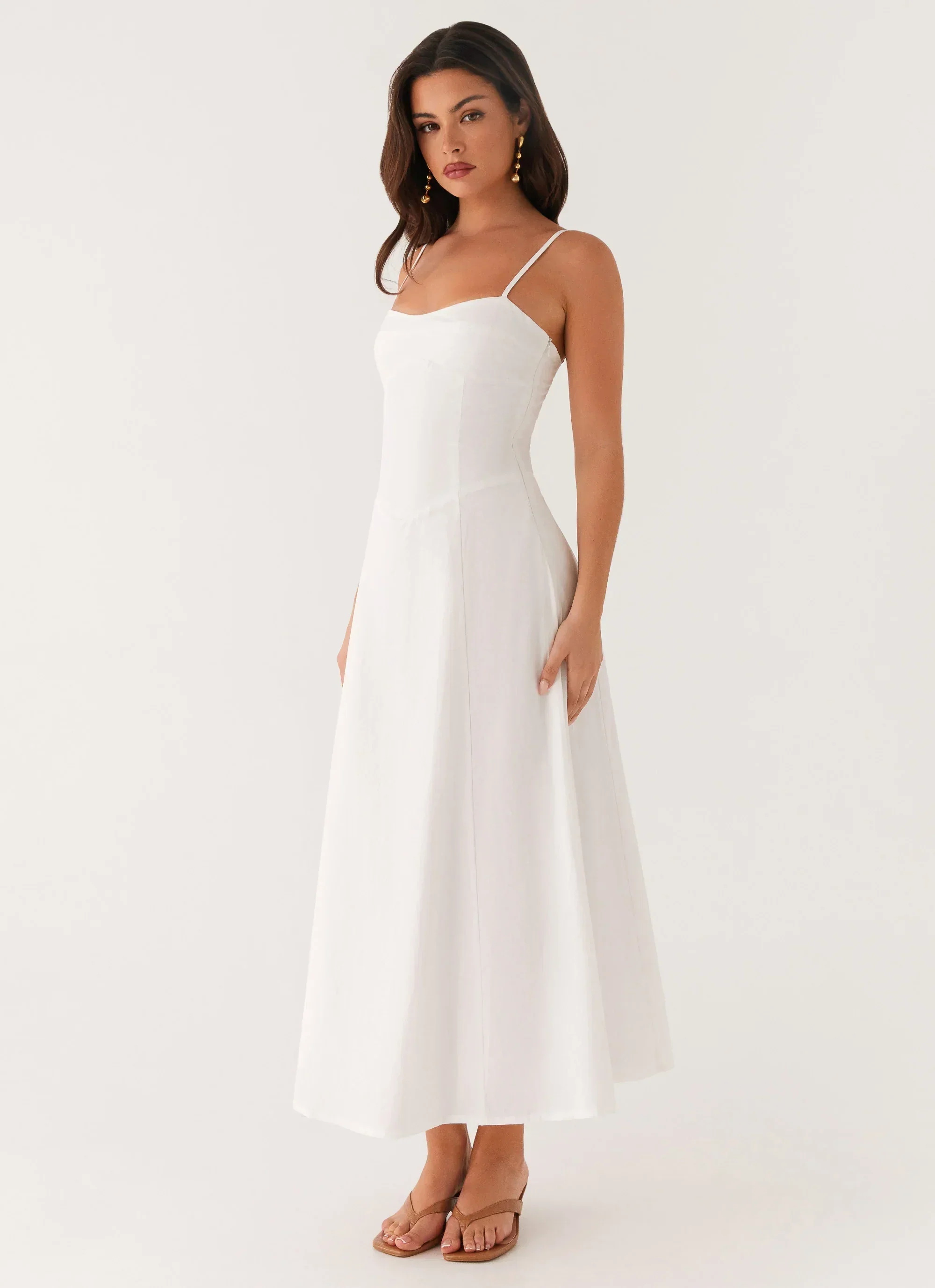 Noosa Midi Dress - White - luluinthesky
