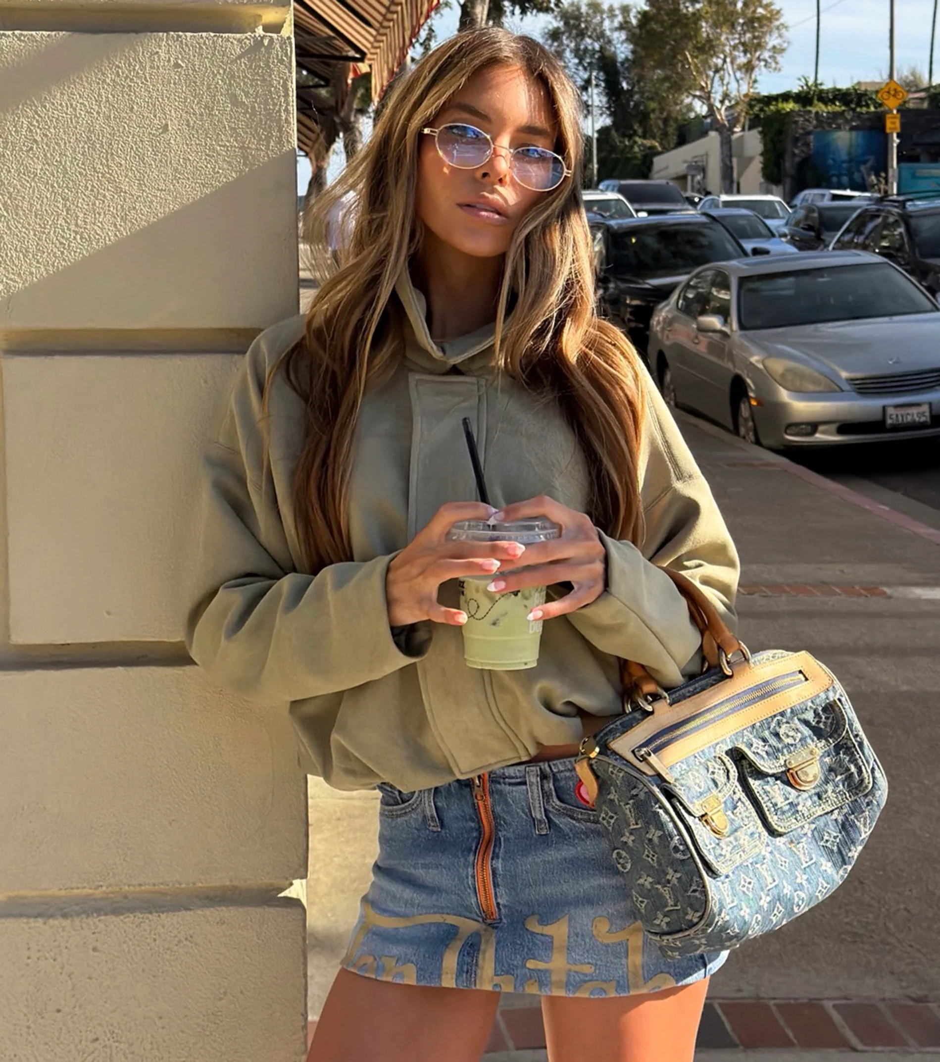 Windsor x Von Dutch Logo Denim Mini Skirt