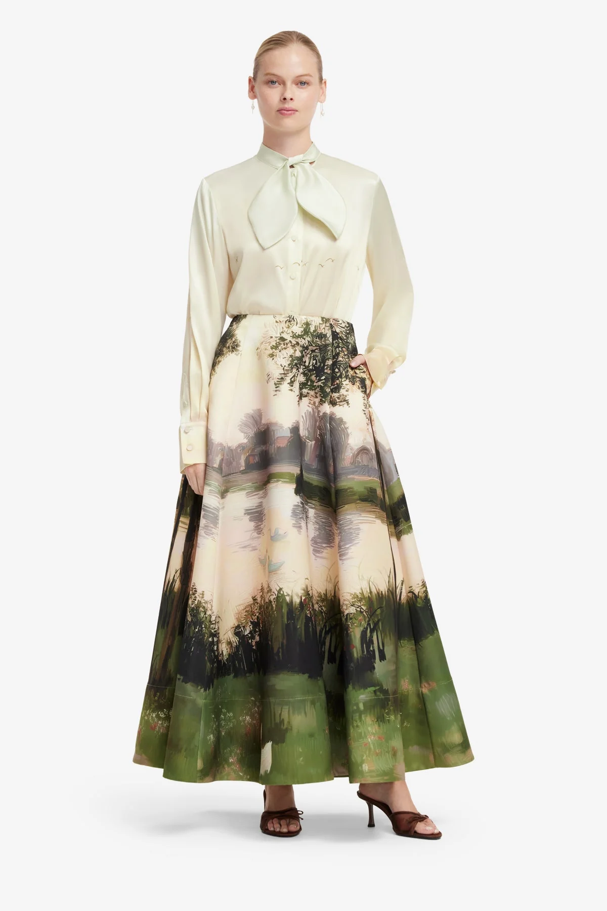 Elina Maxi Skirt - Serene Print