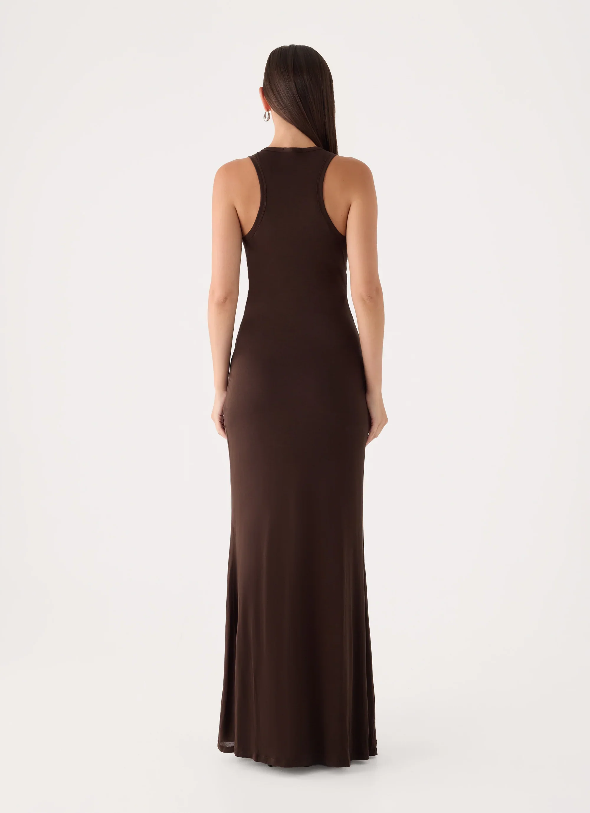 Lisandy Ruched Maxi Dress - Chocolate