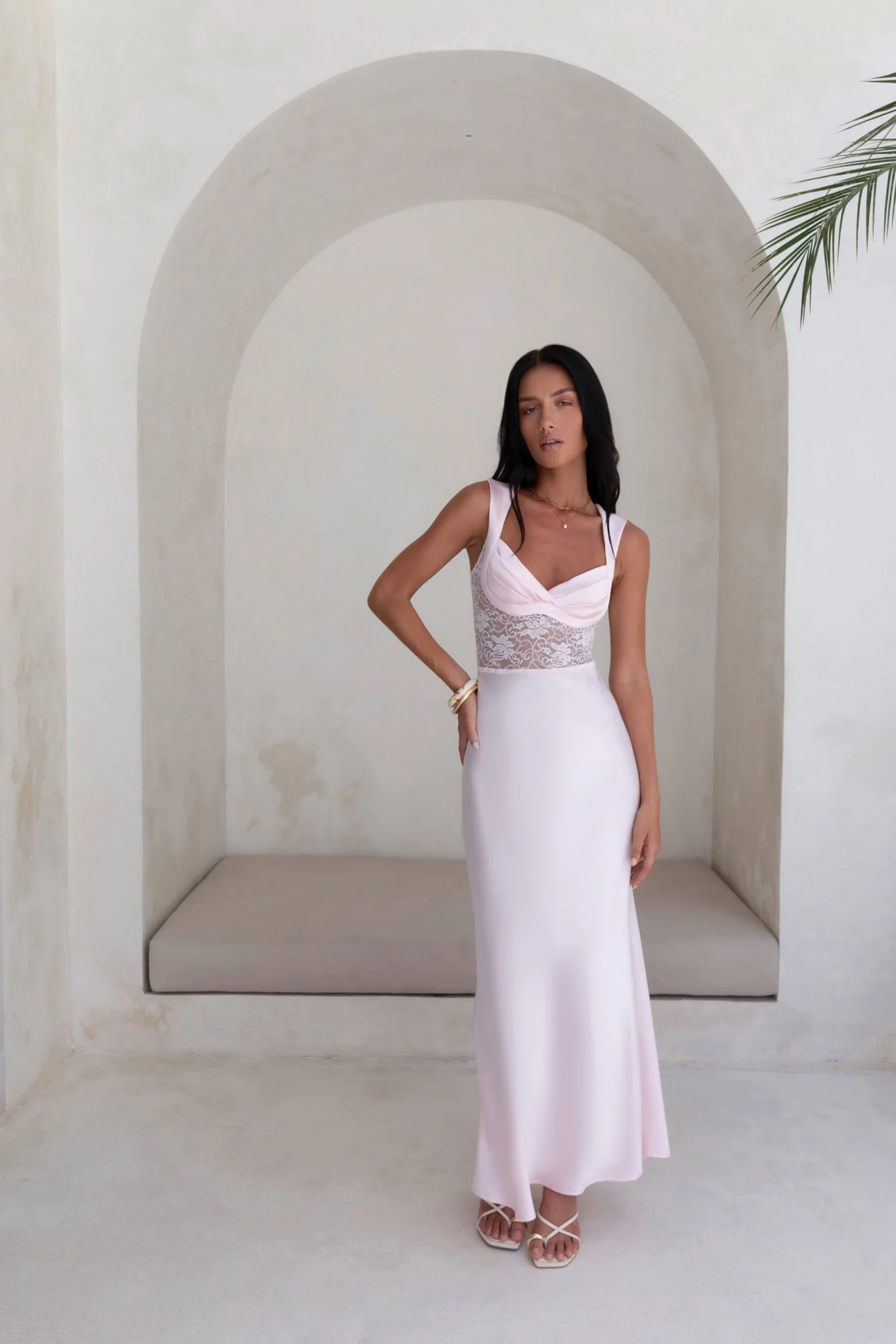 Milos Nights Midi Dress Pink - luluinthesky