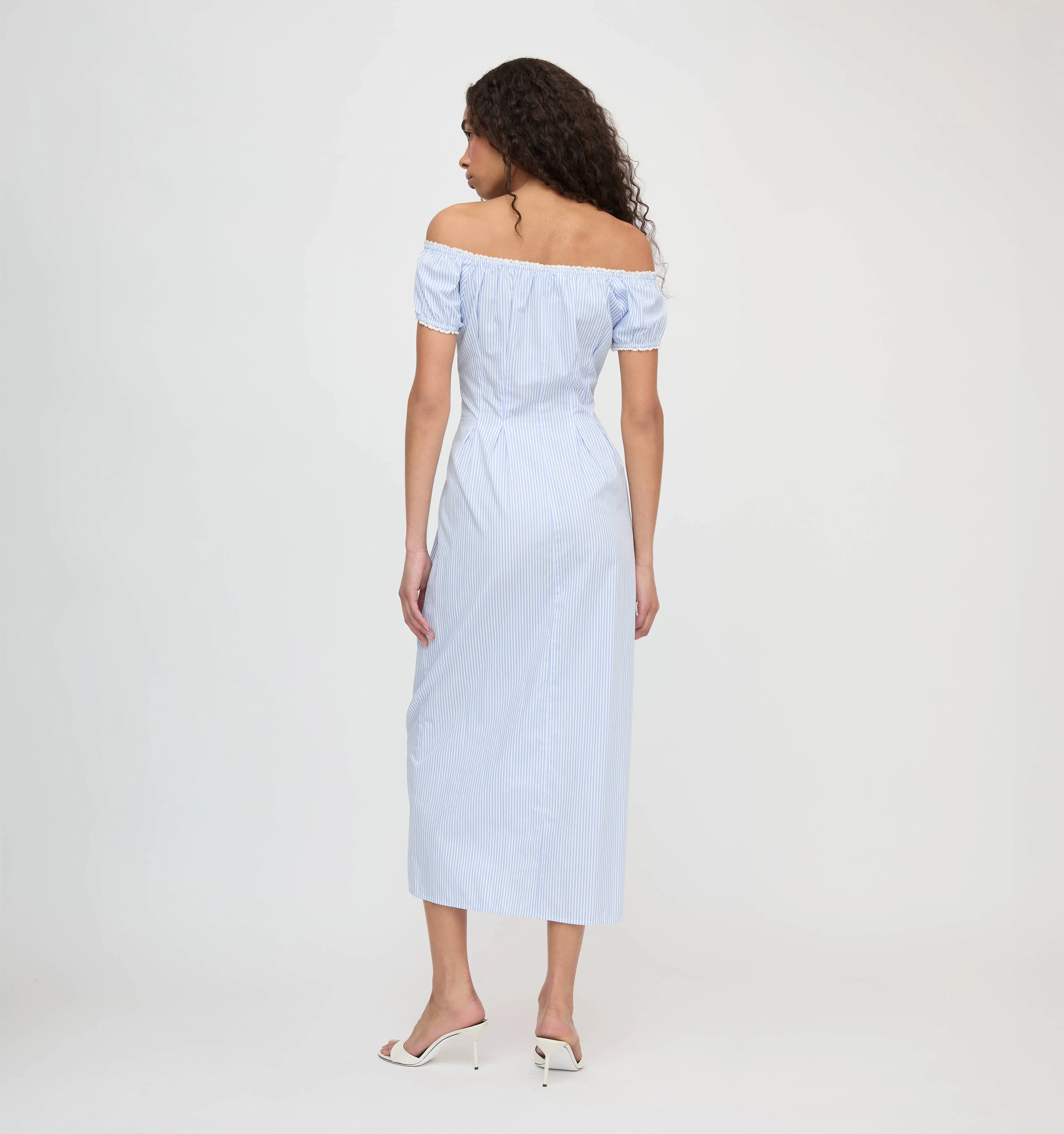 The Madison Dress - Blue/White Stripe