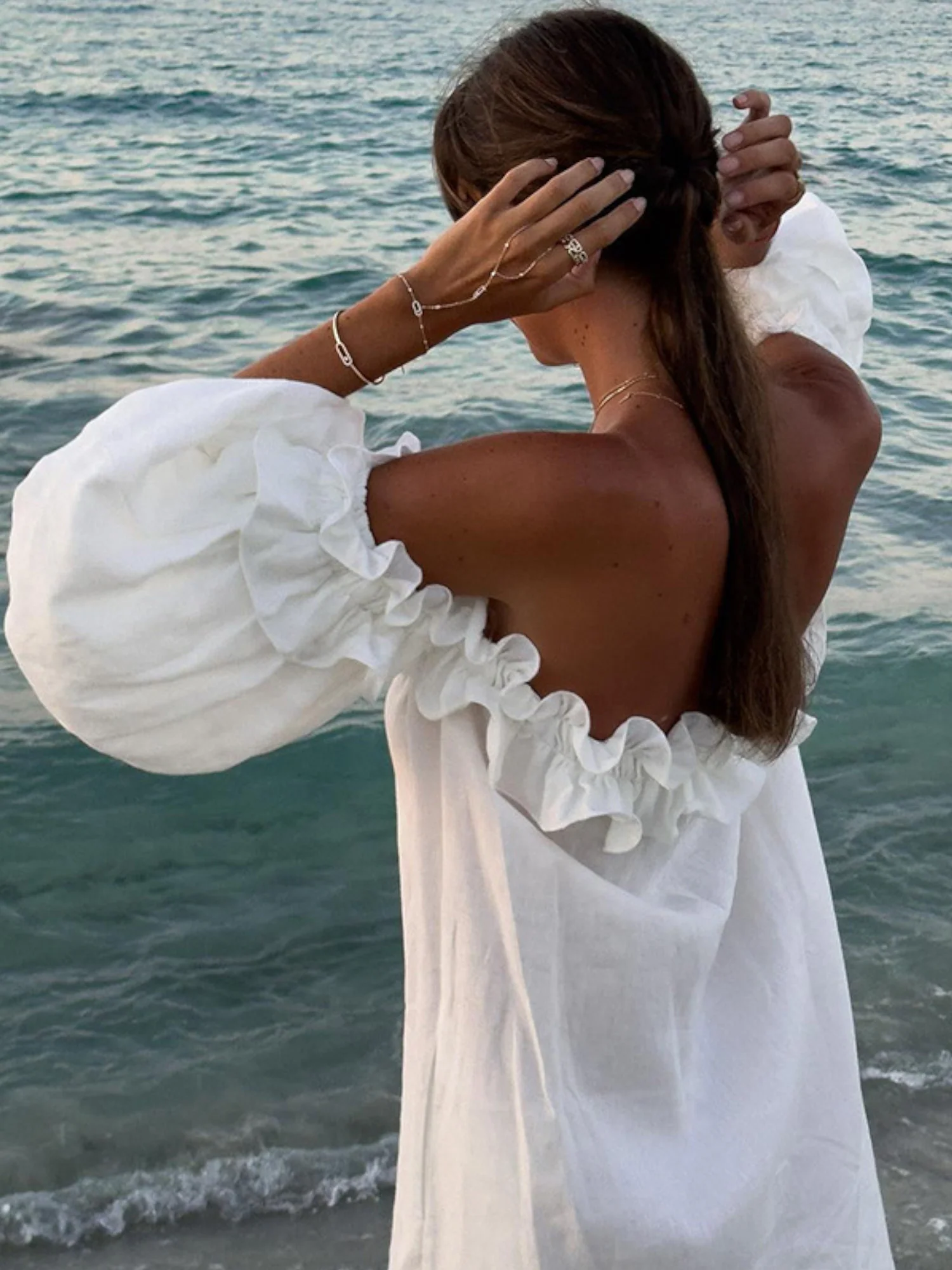 Off-Shoulder Ruffled Boho Maxi Dress