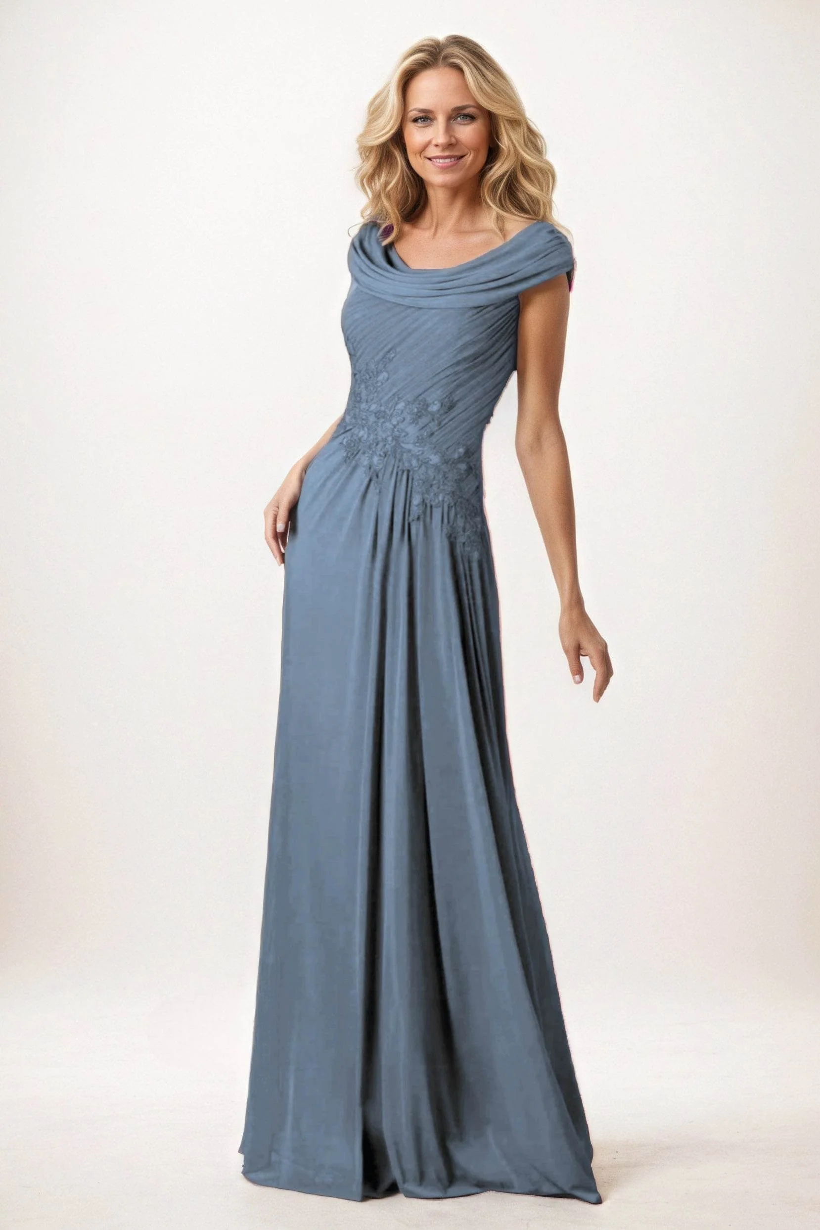 A-Line Maxi Chiffon Mother of the Bride Dresses CM0390