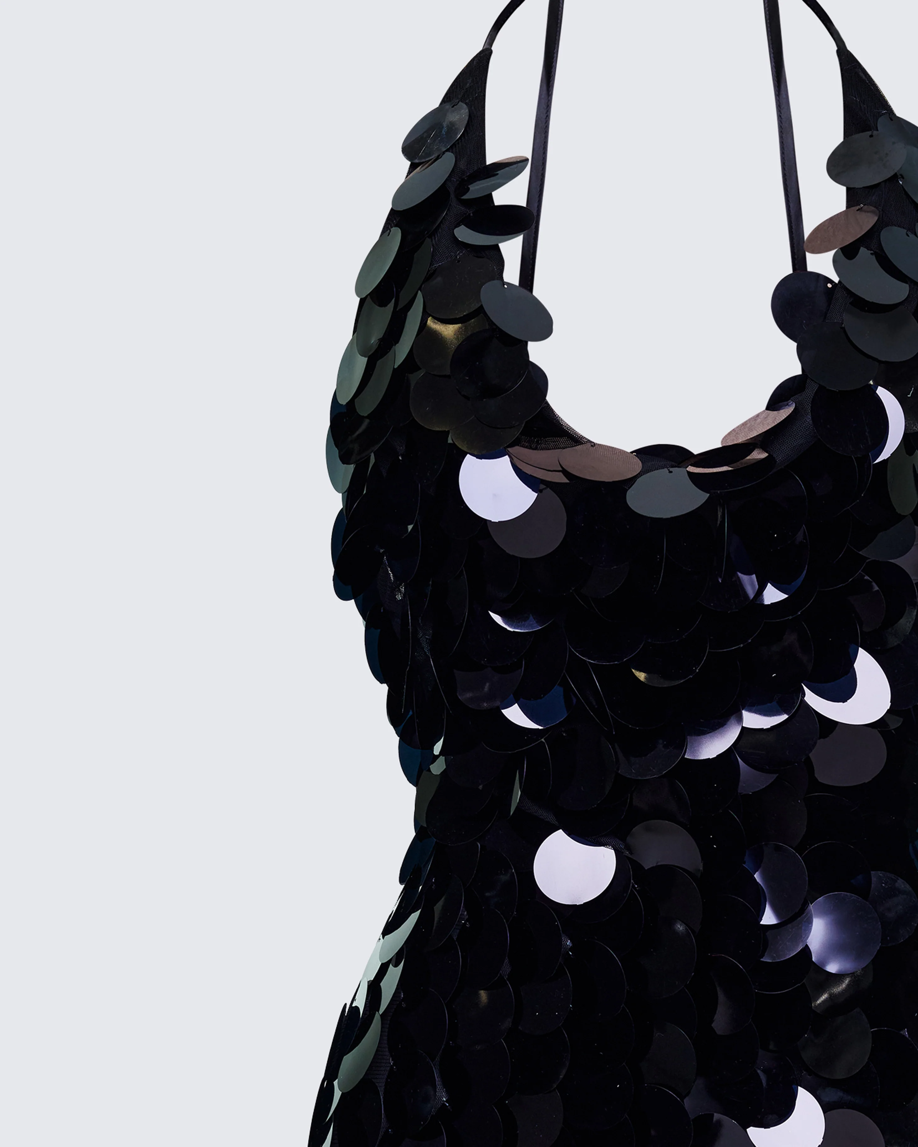 Deanah Black Disc Sequin Mini Dress