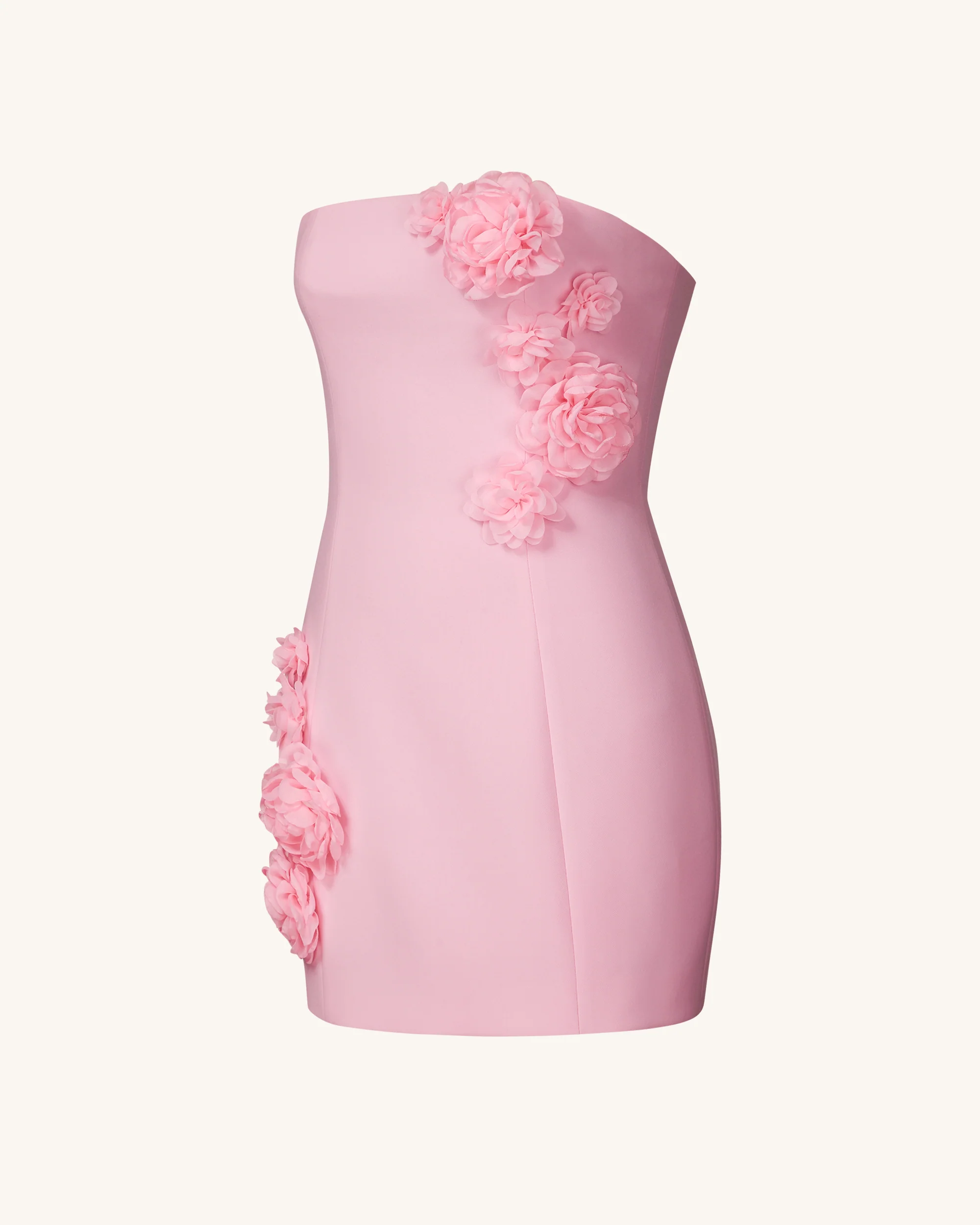 Blossoming Elegance Strapless Dress - Pink - FASHION NOB