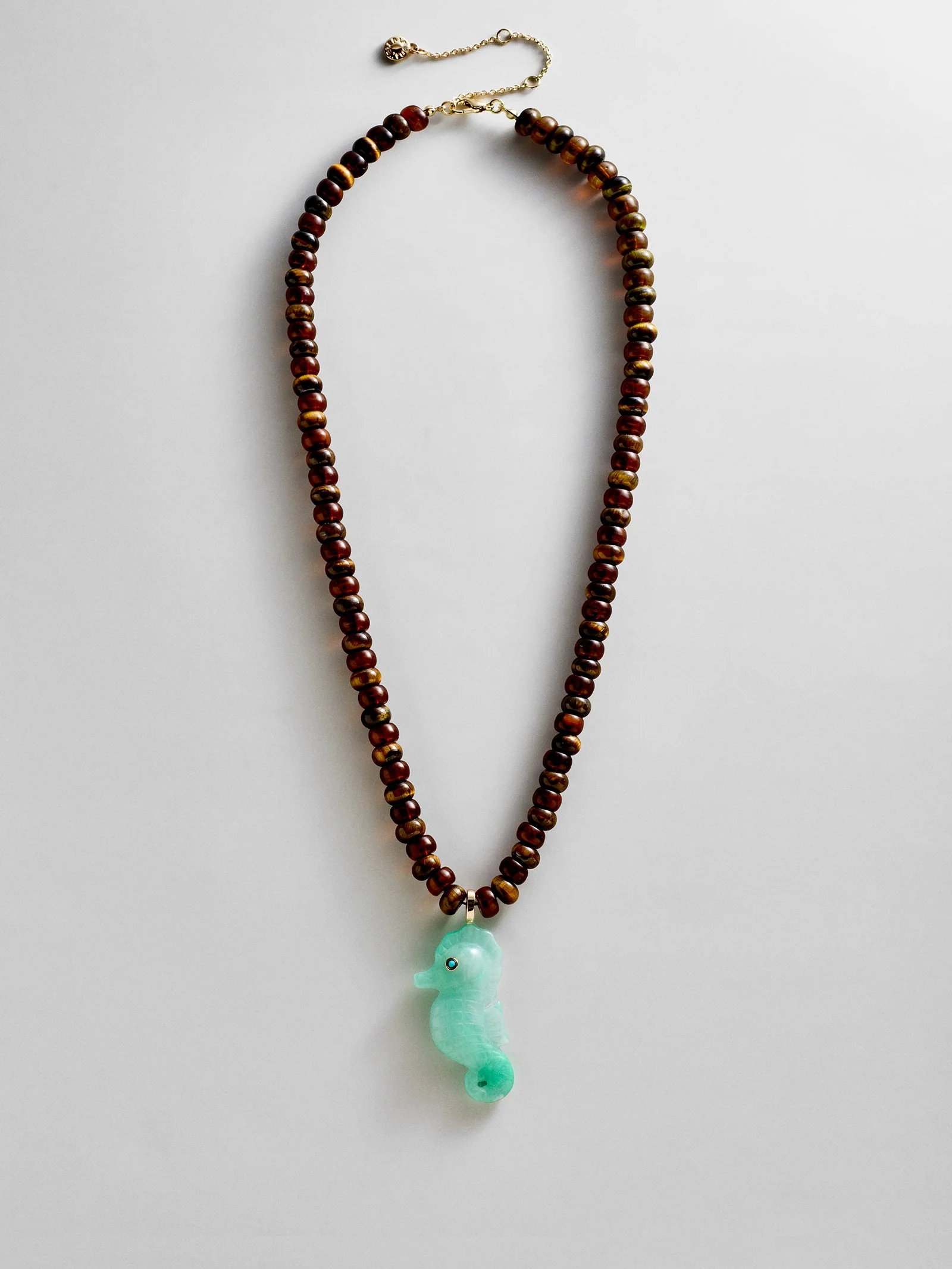 Sun Drift Semi-Precious Pendant Necklace - Seahorse