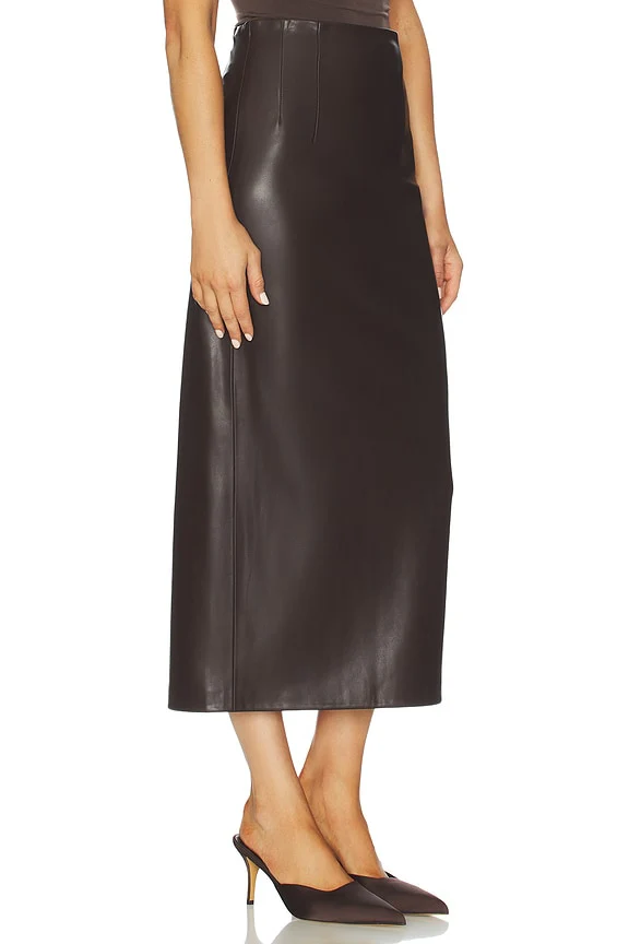 Leather Hi-waist Curve Skirt