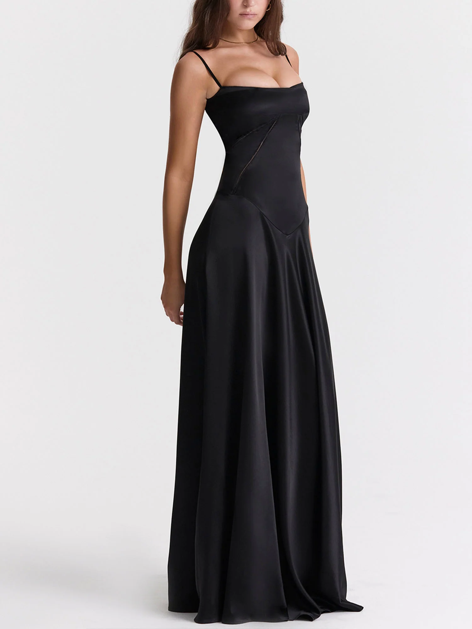 Black Spaghetti Strap Maxi Dress